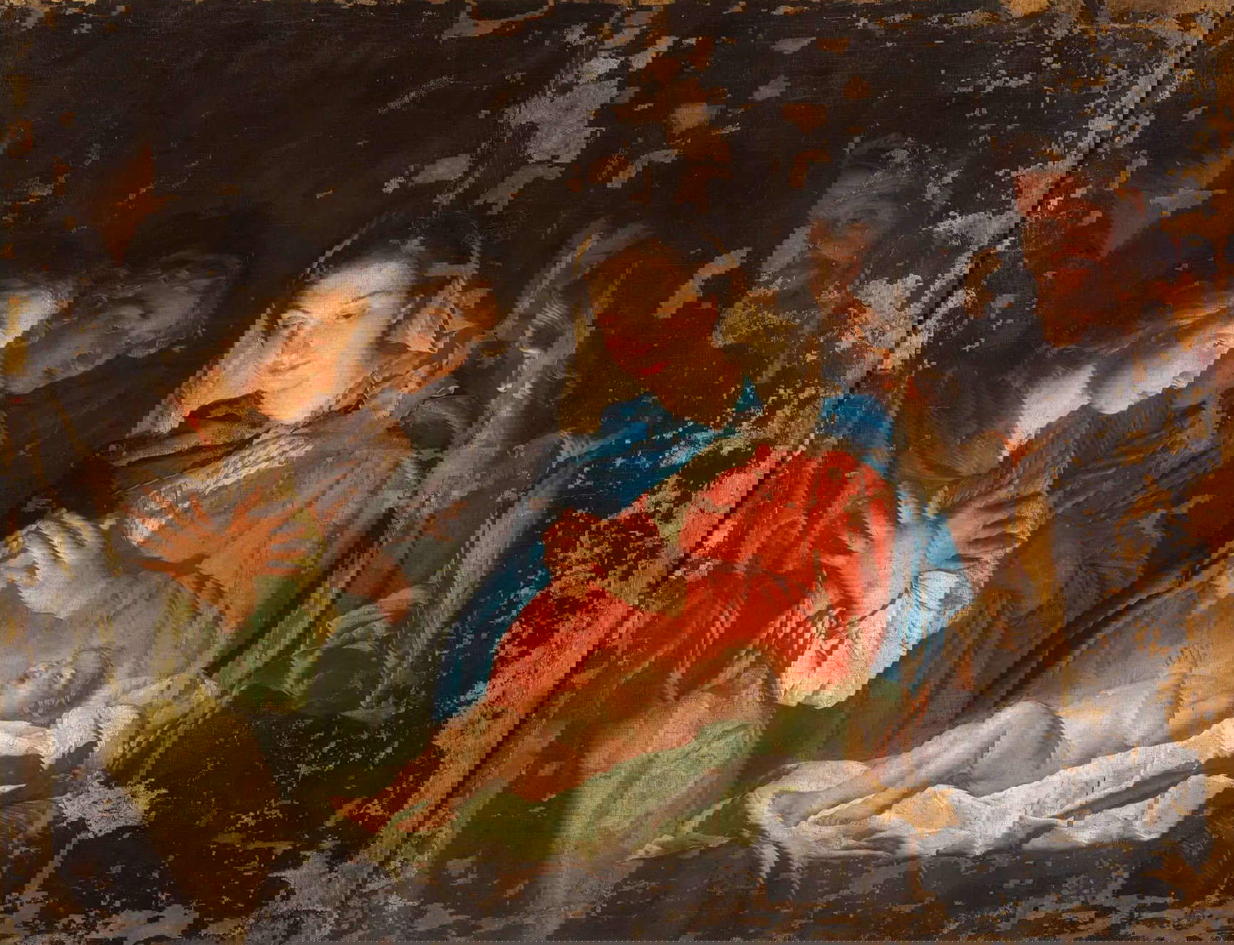 La Nativit&agrave; di Mathias Stom prima del restauro