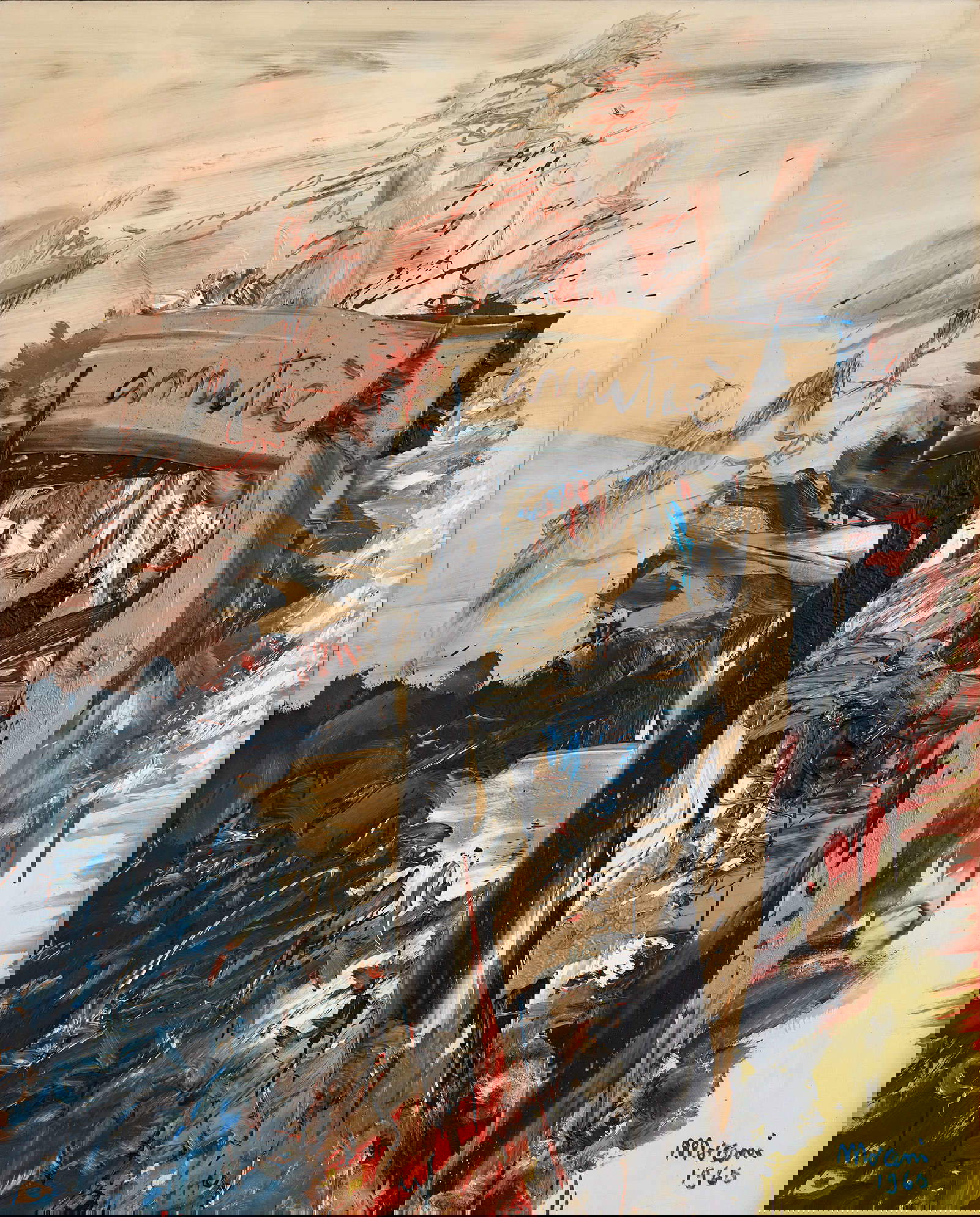 Mattia Moreni, À tous les maladroits du monde : Amiti&eacute; (1960 ; 161x130 cm ; collection priv&eacute;e)