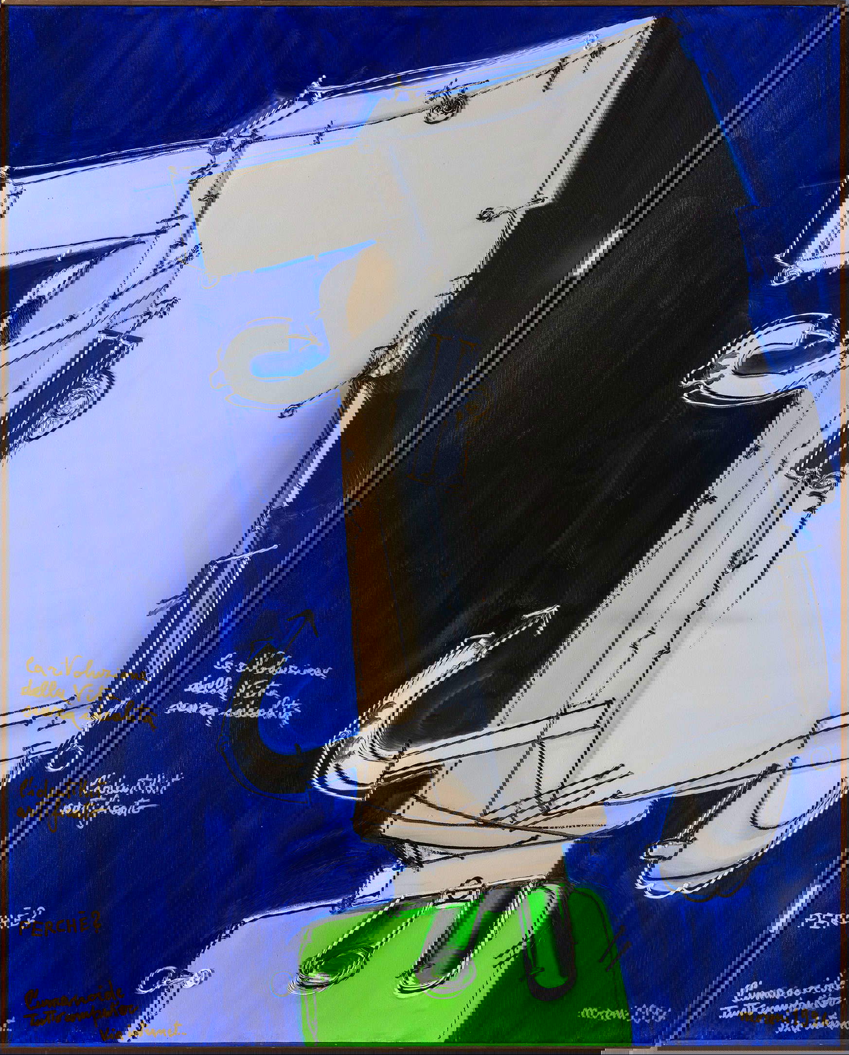 Mattia Moreni, Humanoïde tout ordinateur via internet (1996 ; 250x200 cm ; Collection privée)