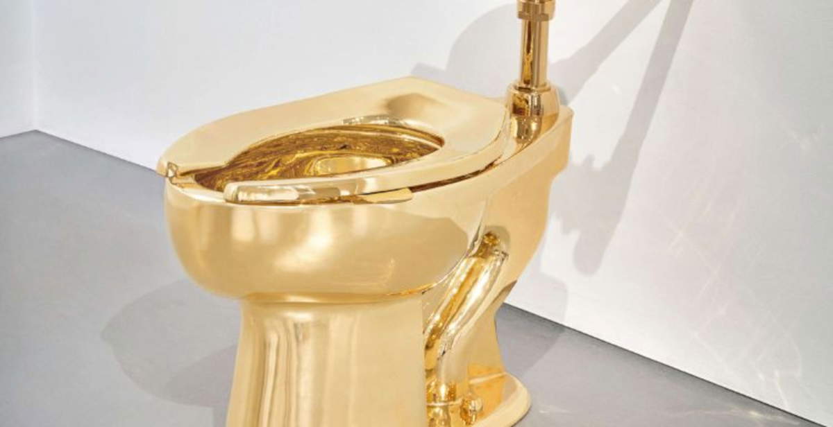 Maurizio Cattelan, America (2016; gold)