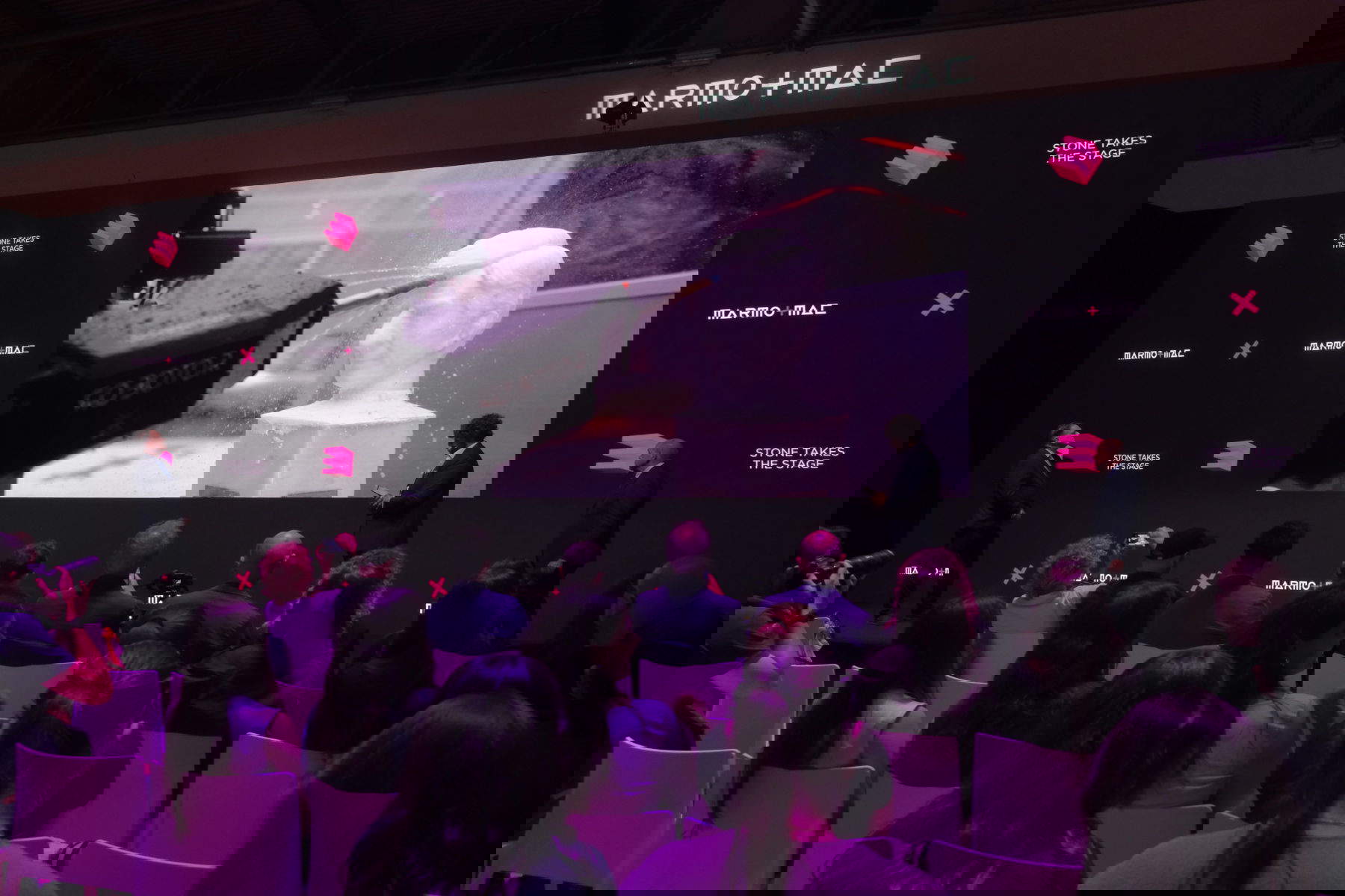 Cattelan's Carrara marble bust stars at Marmomac.