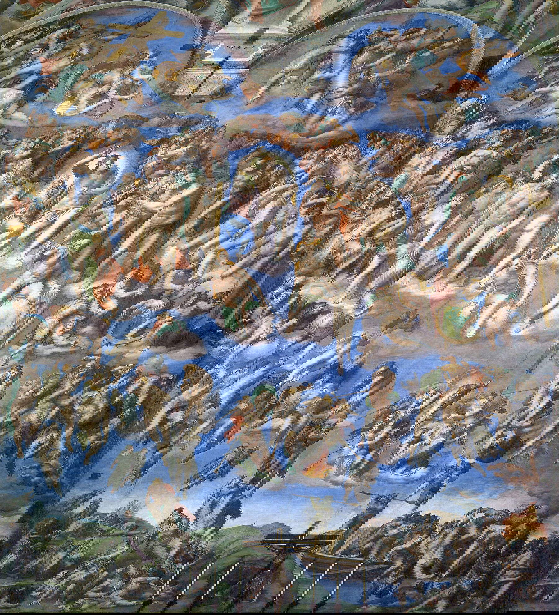 Michelangelo, Giudizio Universale (1536-1541; affresco, 1370 x 1220 cm; Citt&agrave; del Vaticano, Cappella Sistina)