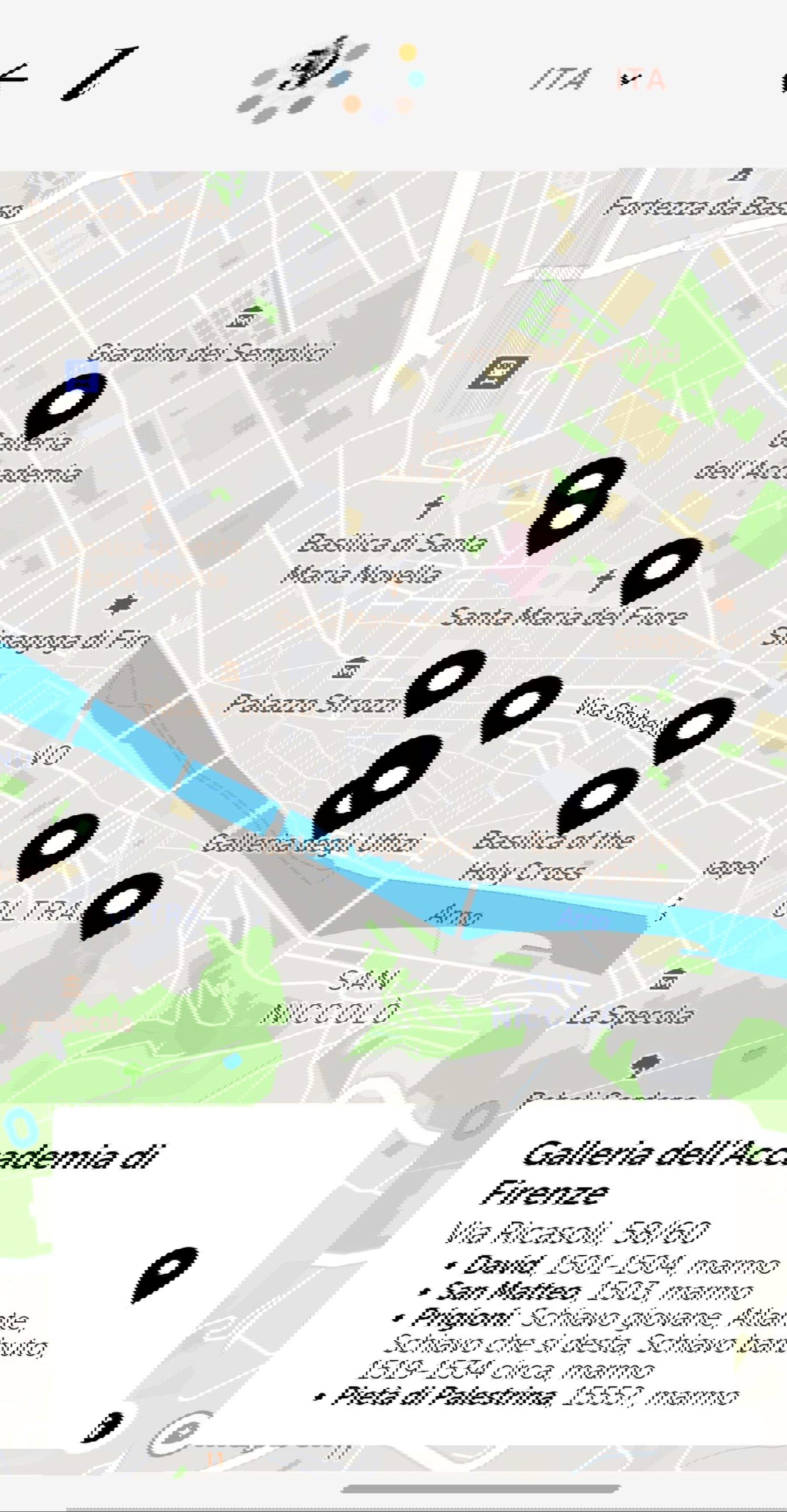 Les lieux et les œuvres de Michel-Ange dans une nouvelle application web. Photo : Opera Laboratories