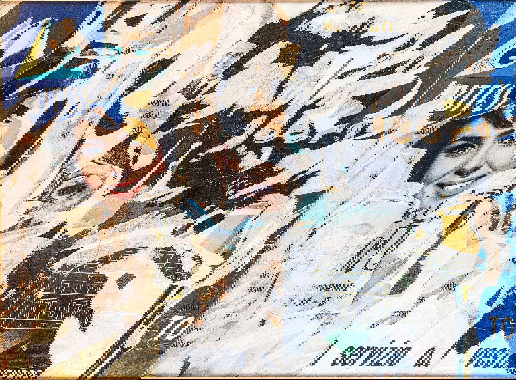 Mimmo Rotella, Handel und Einigkeit (1962; D&eacute;collage auf Leinwand, 88 x 116 cm; Privatsammlung)