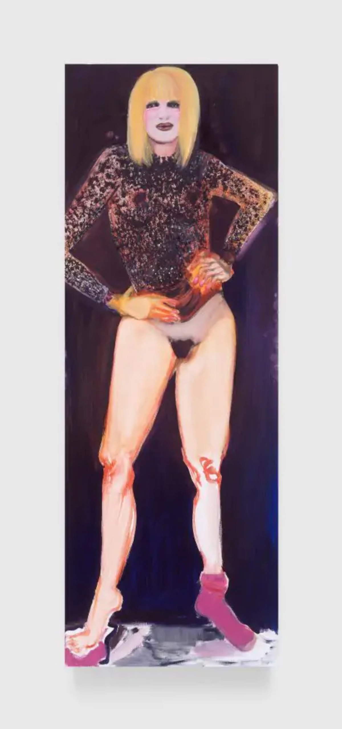 Marlene Dumas, Miss January (1997 ; huile sur toile, 281,9 x 101,6 cm)