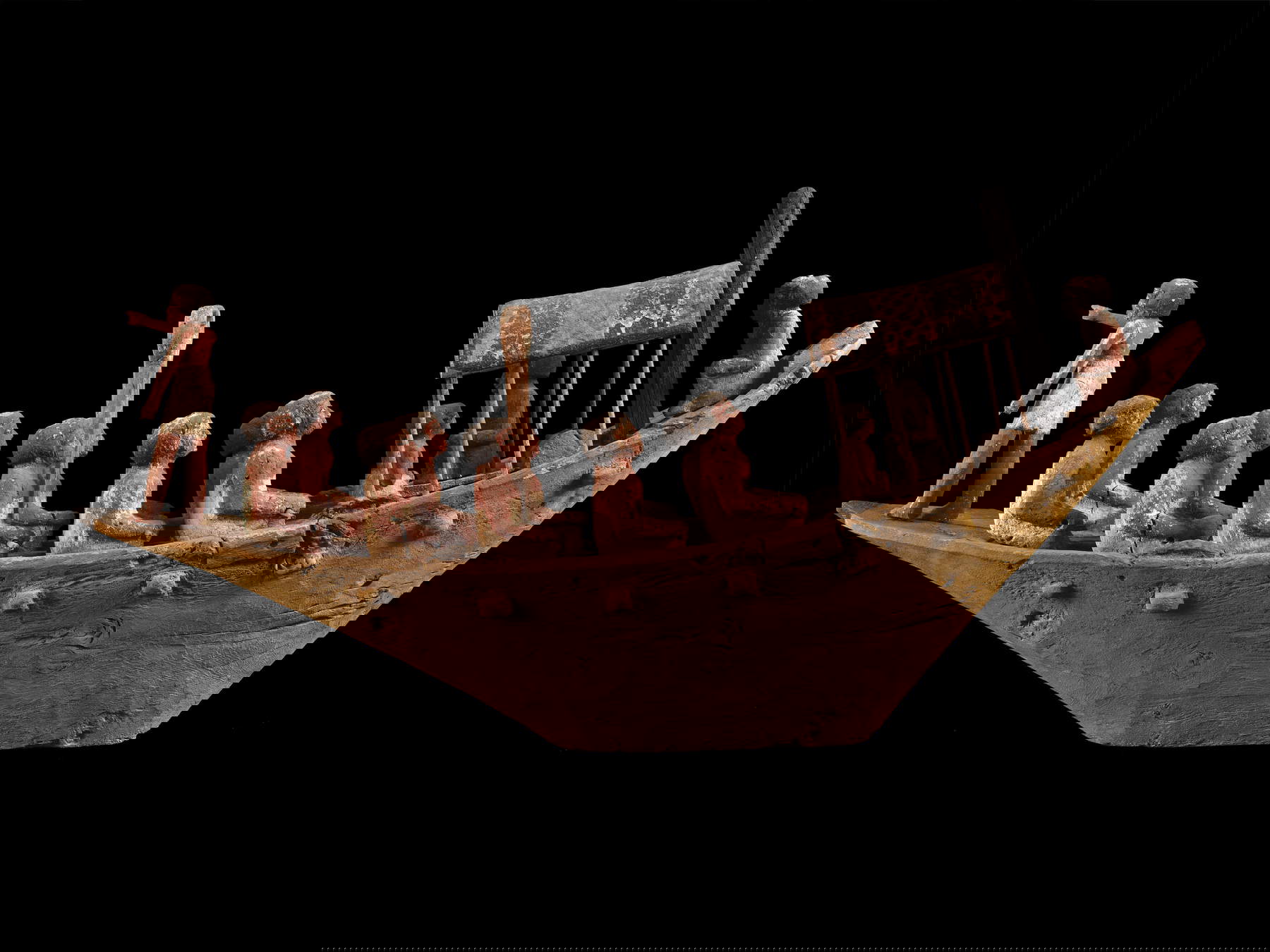 Modellino di barca (Inizio del Medio Regno; legno dipinto; Il Cairo, Museo Egizio). Foto: Massimo Listri