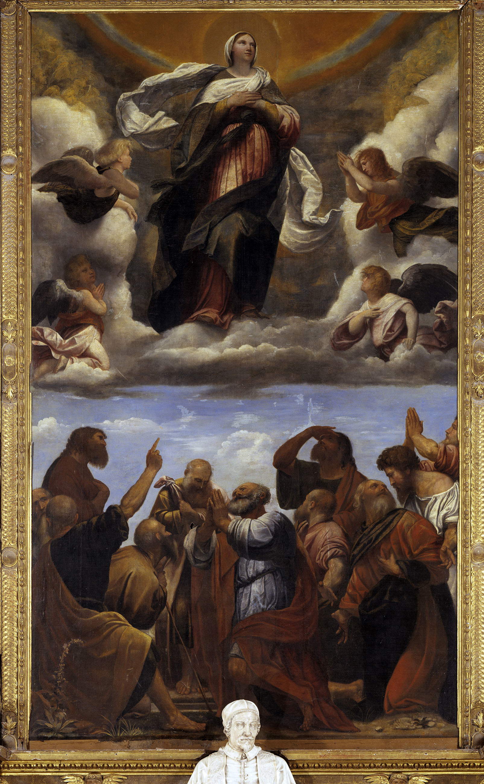 Moretto, Asunción de la Virgen (1524-1526; óleo sobre lienzo, 472 x 310 cm; Brescia, Duomo Vecchio). Foto: Fotostudio Rapuzzi