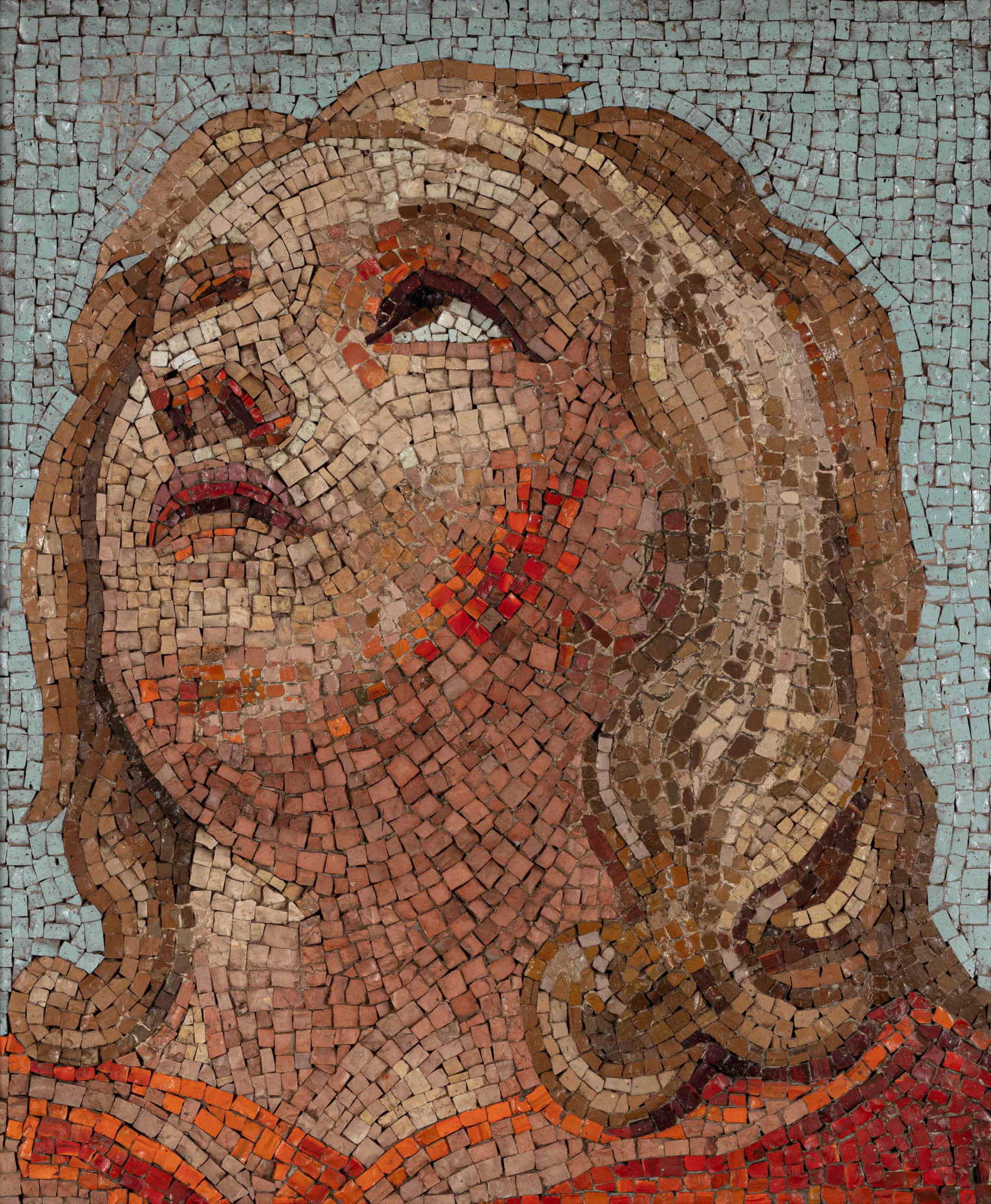 Roman mosaicist active around mid-17th century), Female head (mosaic, 92 x 83 cm) Roman mosaicist active around mid-17th century), Female head (mosaic, 92 x 83 cm)