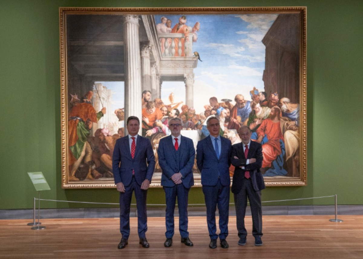 Von links nach rechts: Josep Alfonso, Generaldirektor der Fundaci&oacute;n AXA; Miguel Falomir, Direktor des Museo Nacional del Prado und Kurator der Ausstellung; Enrico dal Pozzolo, Kurator der Ausstellung; und Javier Solana, Präsident des Verwaltungsrats des Museo Nacional del Prado. Foto &copy; Museo Nacional del Prado