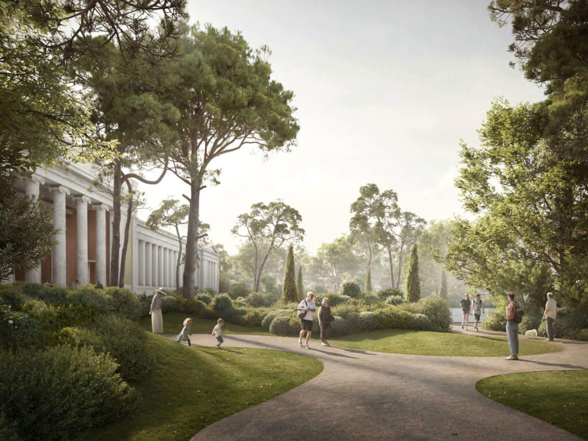 Il rendering dell'ammodernamento del Museo Archeologico Nazionale di Atene. Immagine: David Chipperfield Architects
