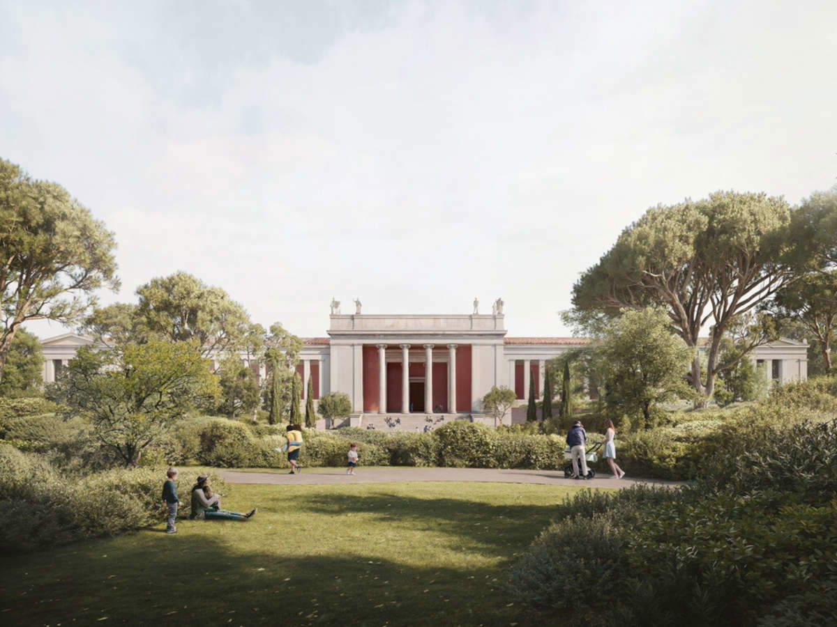 Il rendering dell'ammodernamento del Museo Archeologico Nazionale di Atene. Immagine: David Chipperfield Architects