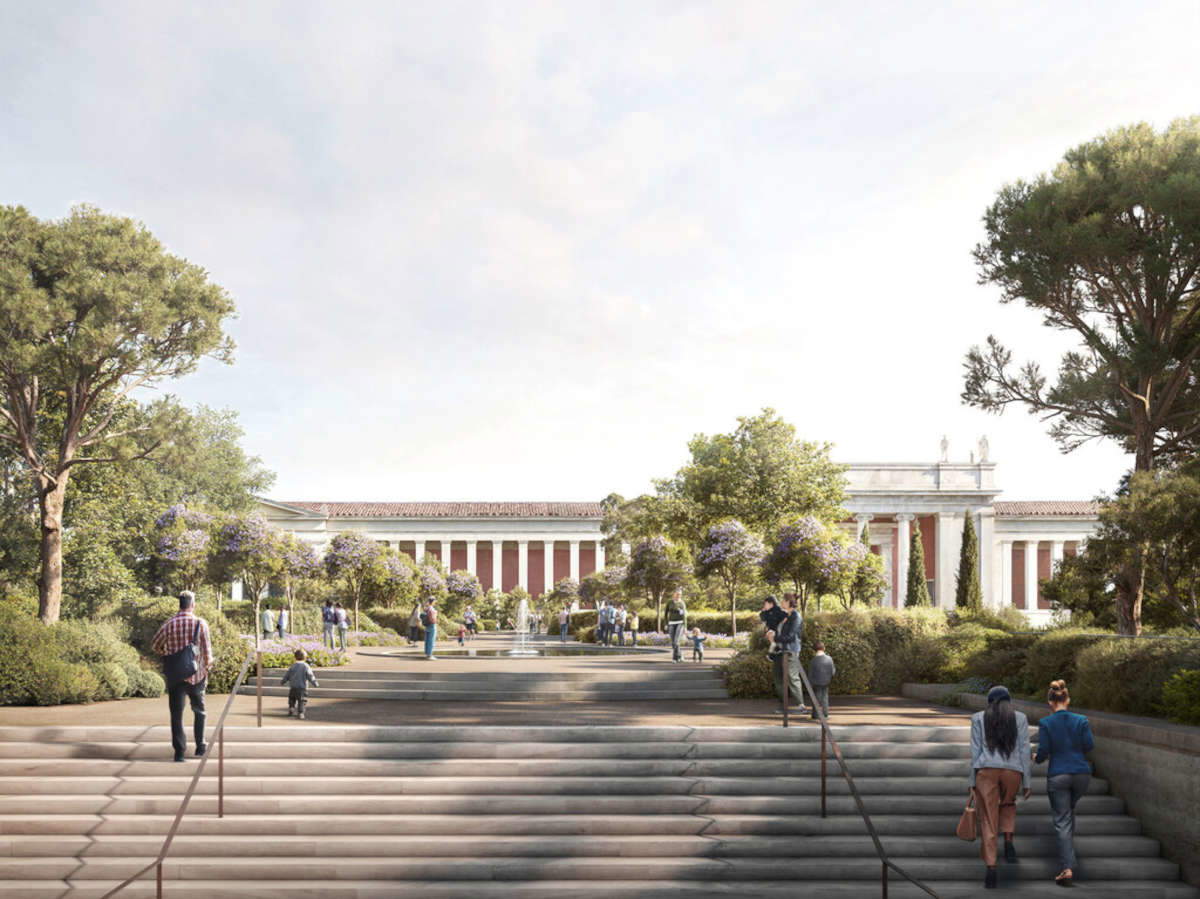 Il rendering dell'ammodernamento del Museo Archeologico Nazionale di Atene. Immagine: David Chipperfield Architects
