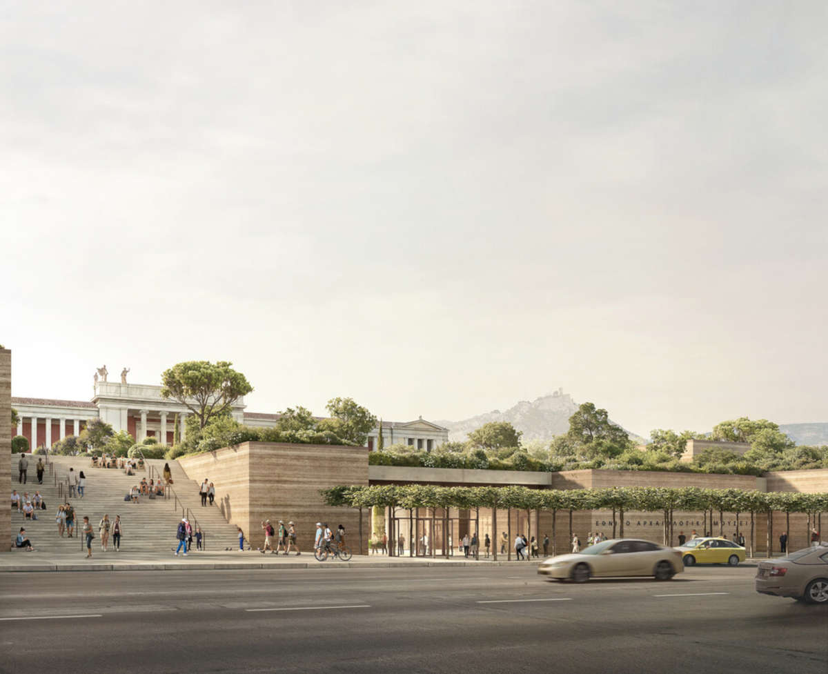 Il rendering dell'ammodernamento del Museo Archeologico Nazionale di Atene. Immagine: David Chipperfield Architects