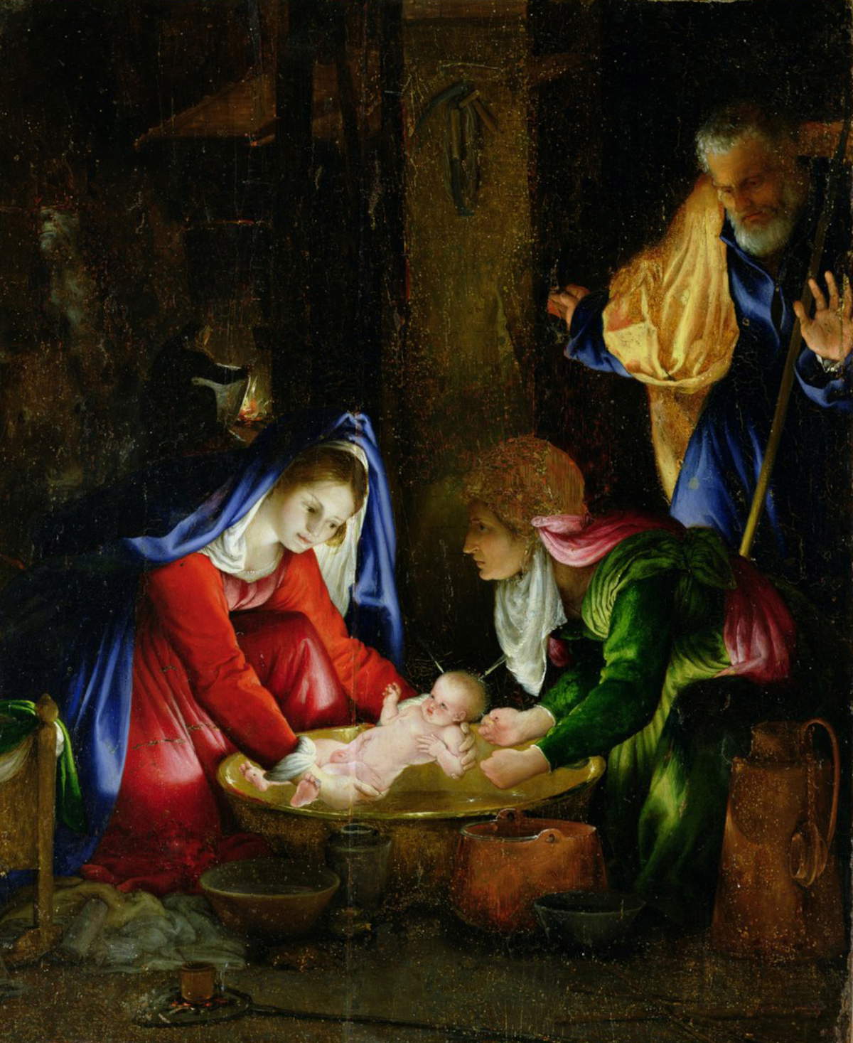 Lorenzo Lotto, Natività (1525; olio su tavola, 55,5 x 44,7 cm; Siena, Pinacoteca Nazionale)