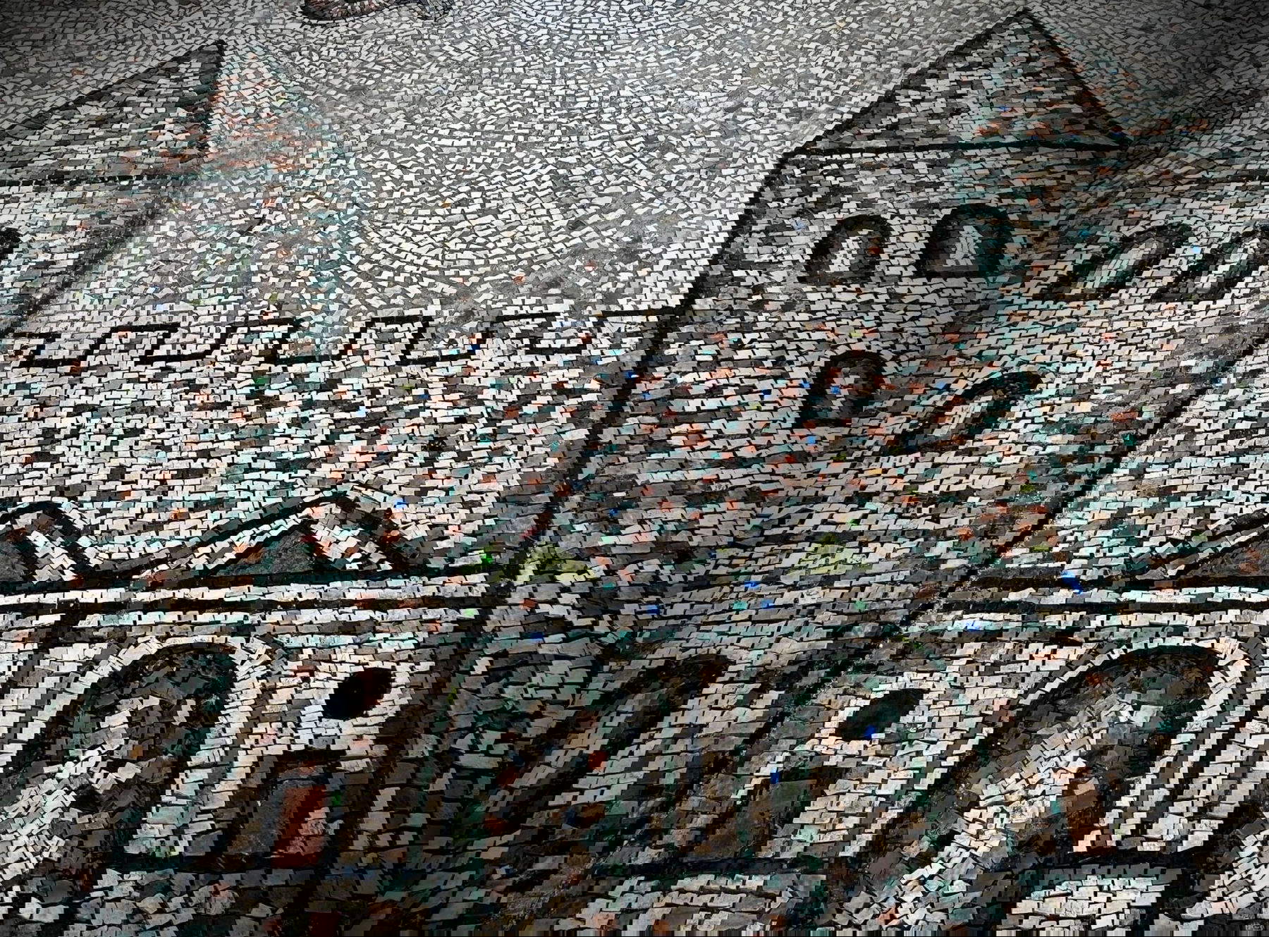 L'étage, Port'Aurea, détail de la mosaïque. Photo : Nicola Montalbini