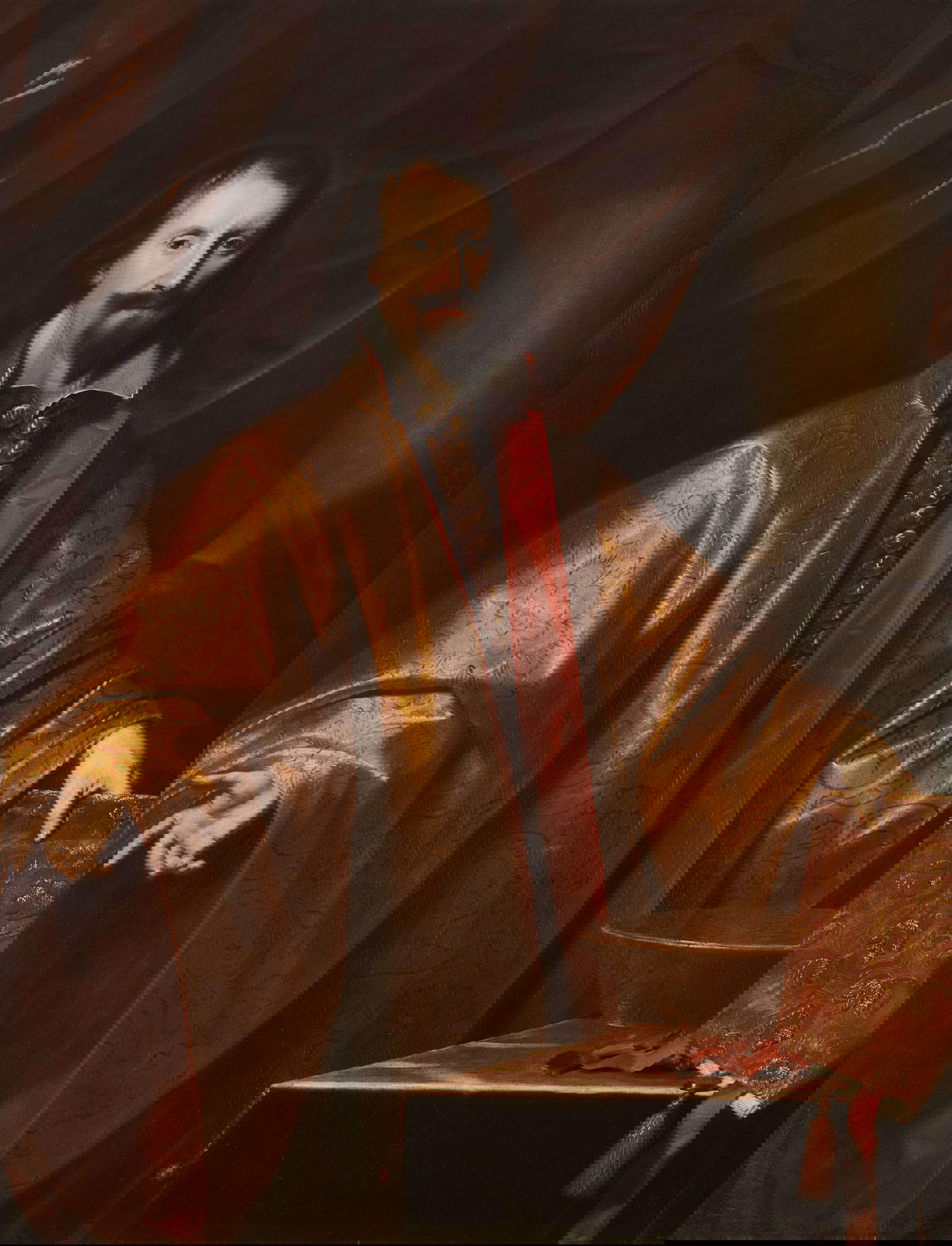 Nicolas R&eacute;gnier, Portrait d'un gentilhomme v&eacute;nitien (huile sur toile)