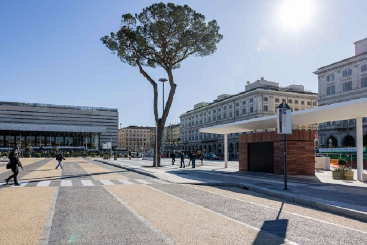 Rome, inaugurated the first part of the new Piazza dei Cinquecento at Termini Station