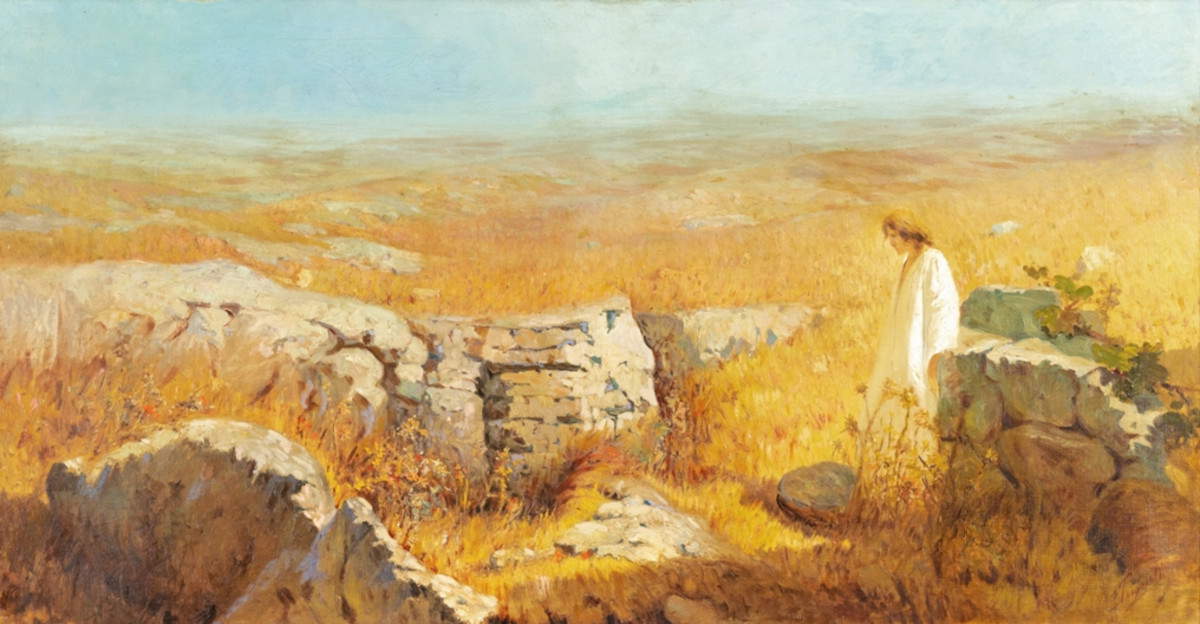 Onofrio Tomaselli, Gesù nel deserto (olio su tela; Collezione Fondazione Immacolata per l'Arte e la Cultura)