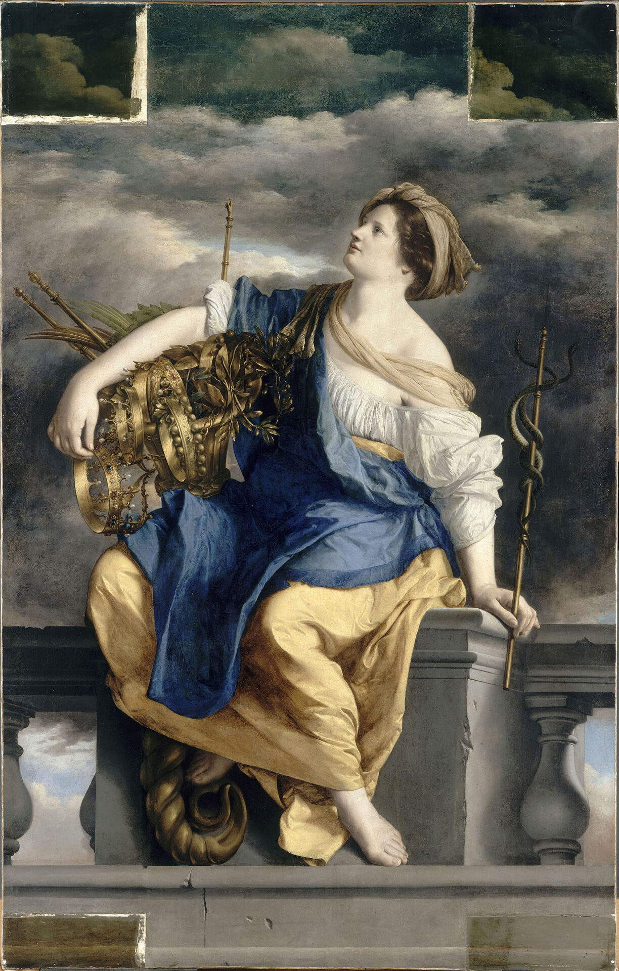 Orazio Gentileschi, La Felicit&agrave; pubblica trionfante sui pericoli (1625-1626; olio su tela, 267 x 170 cm; Parigi, Mus&eacute;e du Louvre, D&eacute;partement des Peintures)