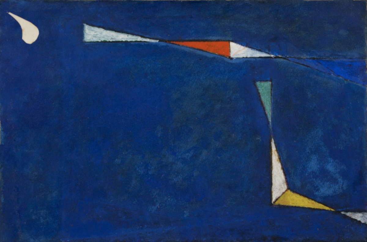 Osvaldo Licini, Notturno (1956; olio su carta applicata su tela; Ascoli Piceno, Collezione Fainplast)