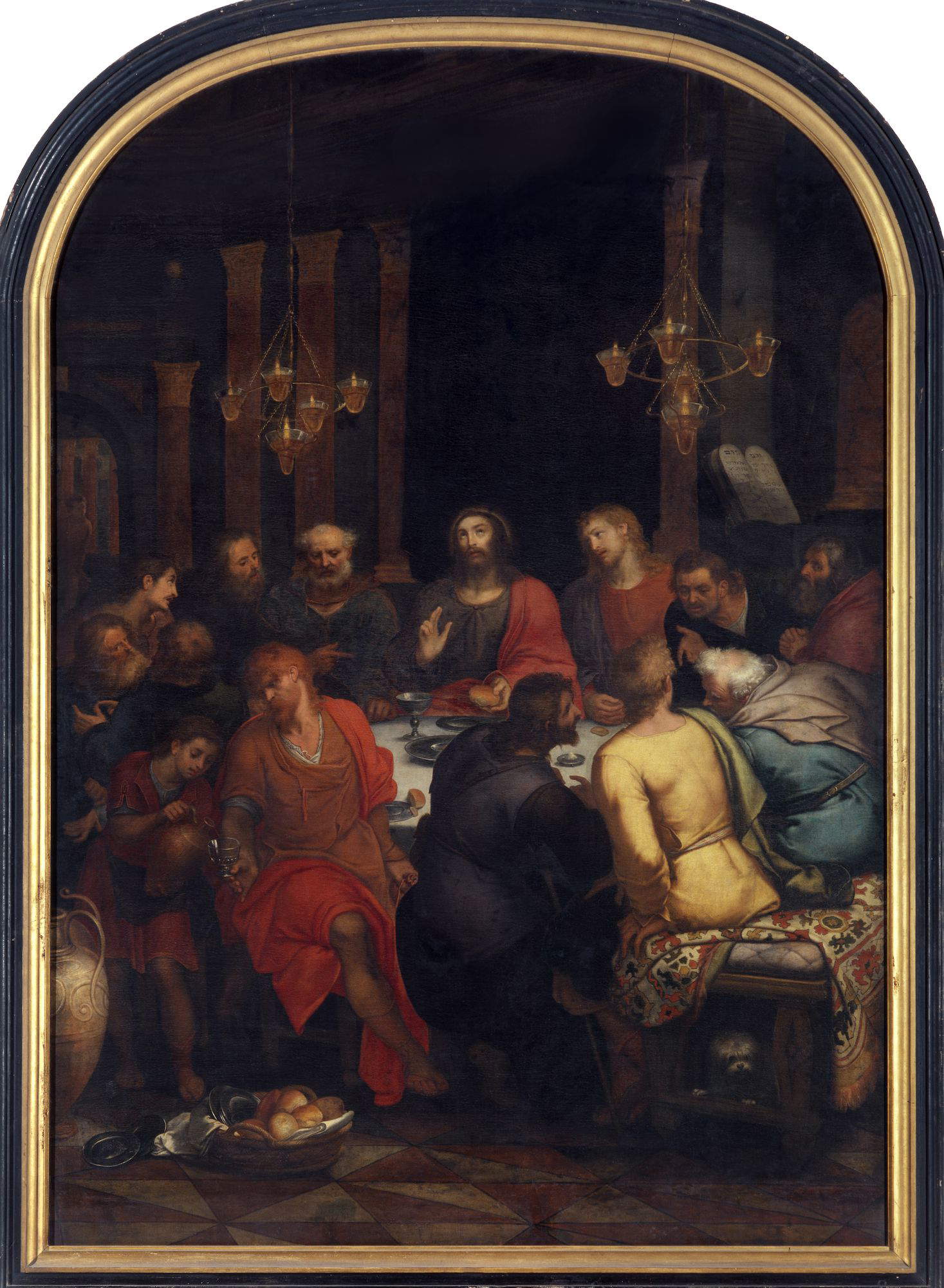 Otto van Veen, Abendmahl (1592; Öl auf Leinwand, 350 x 224 cm; Antwerpen, Liebfrauenkathedrale)