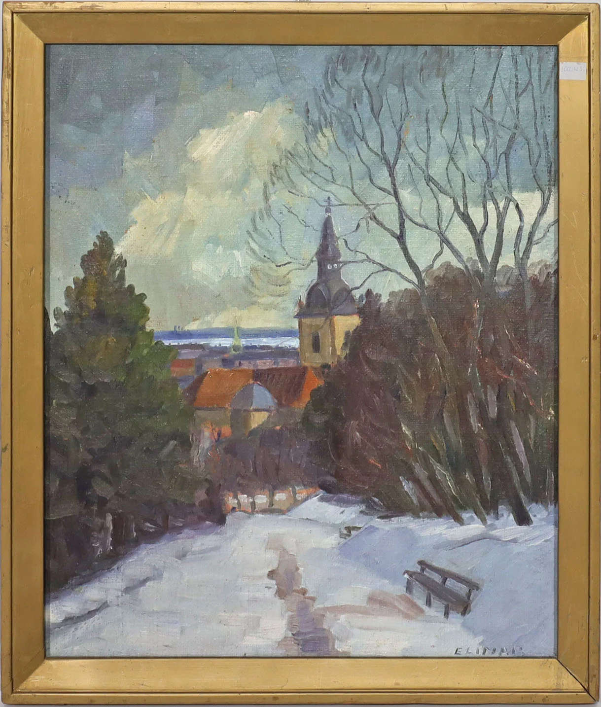 Un paesaggio di Henning Elimar con la firma pressoché identica a quella del dipinto dato a Van Gogh Un paesaggio di Henning Elimar con la firma pressoché identica a quella del dipinto dato a Van Gogh