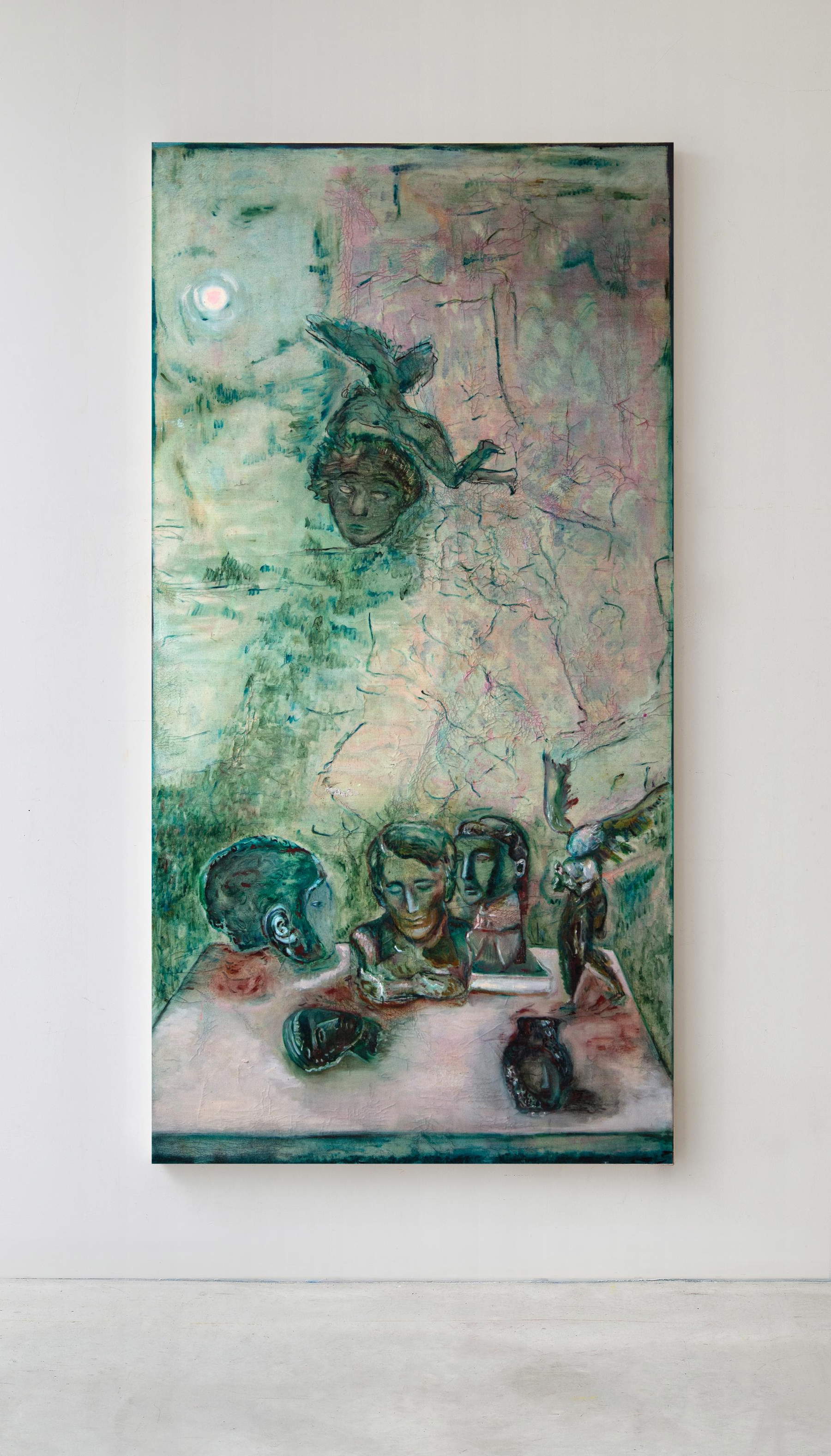 Paola Angelini, ¿Qué significa esta inmensa soledad? Ed io che sono (Dedicatoria de Licini a Leopardi) (2025; óleo sobre lienzo)