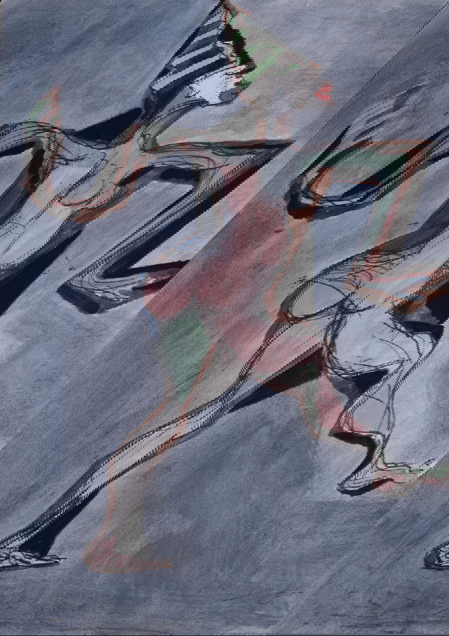 Paolo Conte, Bekleideter chinesischer Tanz (2000; Tempera und Mischtechnik auf Papier, 29,5 x 21 cm; Asti, Paolo Conte Archiv)