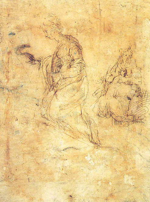 Parmigianino (or Michelangelo Anselmi), Madonna and Child (verso)