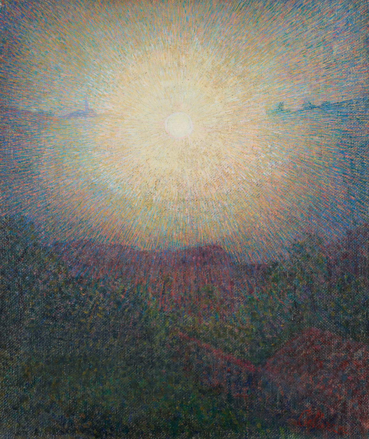 Giuseppe Pellizza, Le soleil (étude) - détail (1903-1904;huile sur toile)