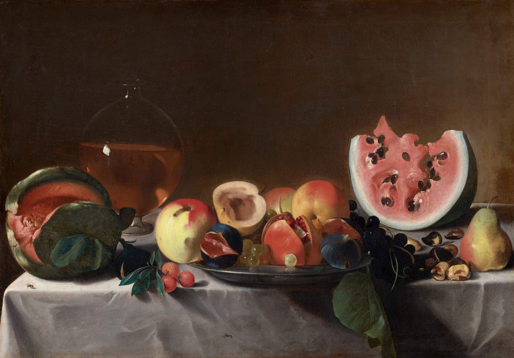 Pensionante del Saraceni, Natura morta con frutta e caraffa (1610-1620 circa; olio su tela, 50,4 x 71,6 cm; Washington, National Gallery)