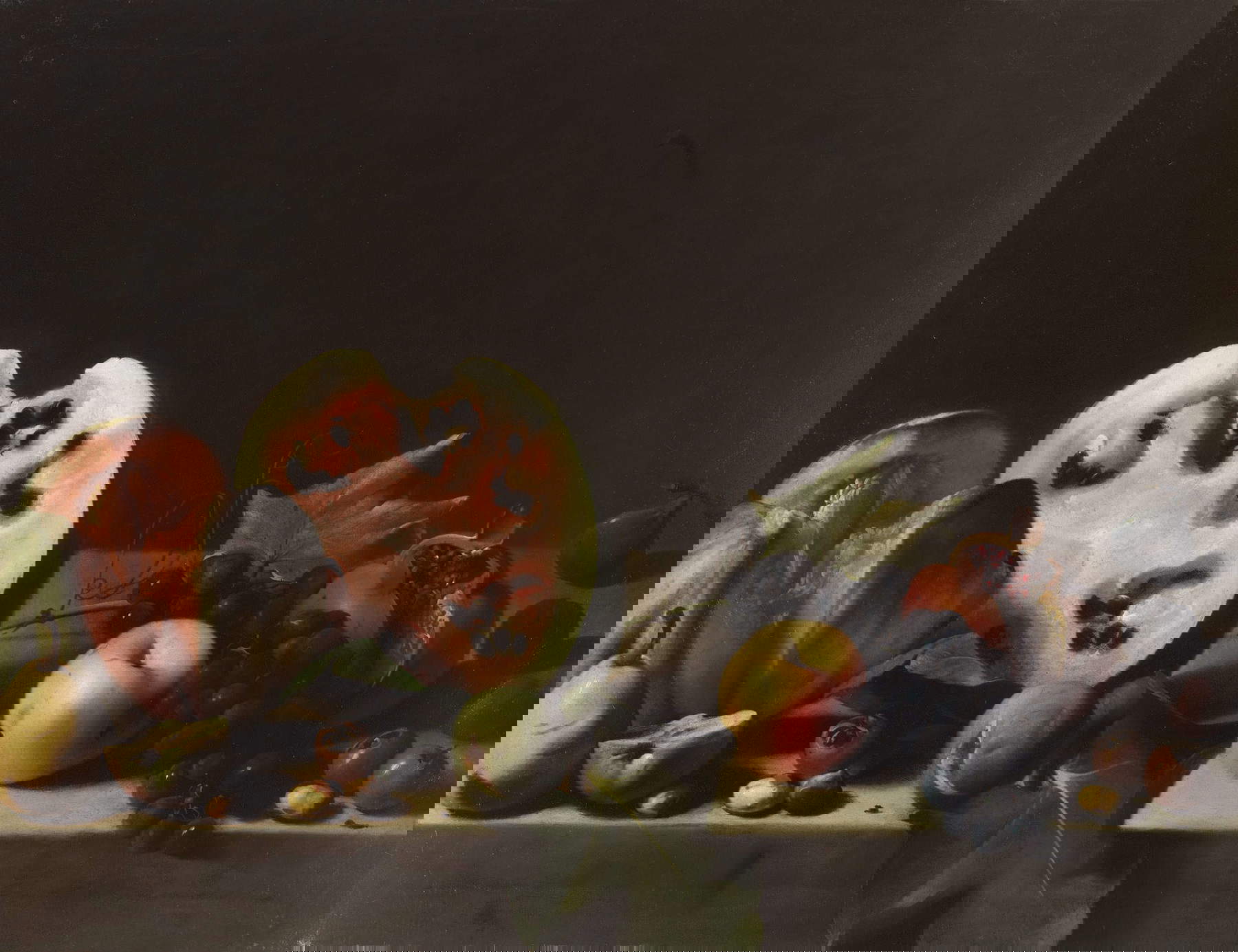 Pensionante del Saraceni, Natura morta con melone, anguria e altri frutti (1610-1620; olio su tela, 55 x 71,5 cm; Fort Worth, Kimbell Art Museum)