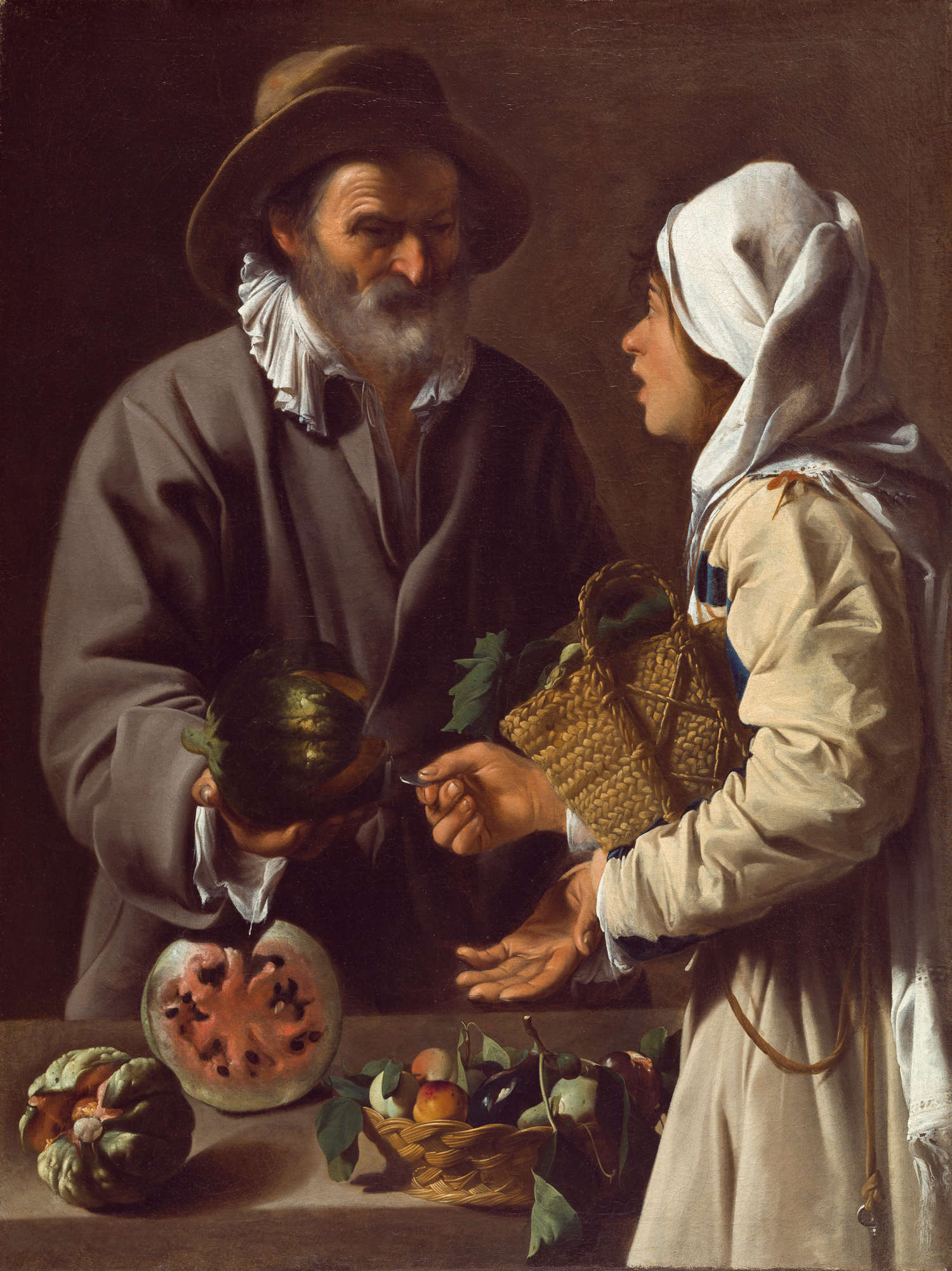 Pensionante del Saraceni, Venditore di frutta (1615-1620; olio su tela, 130,2 x 97,8 cm; Detroit, Detroit Institute of Arts)