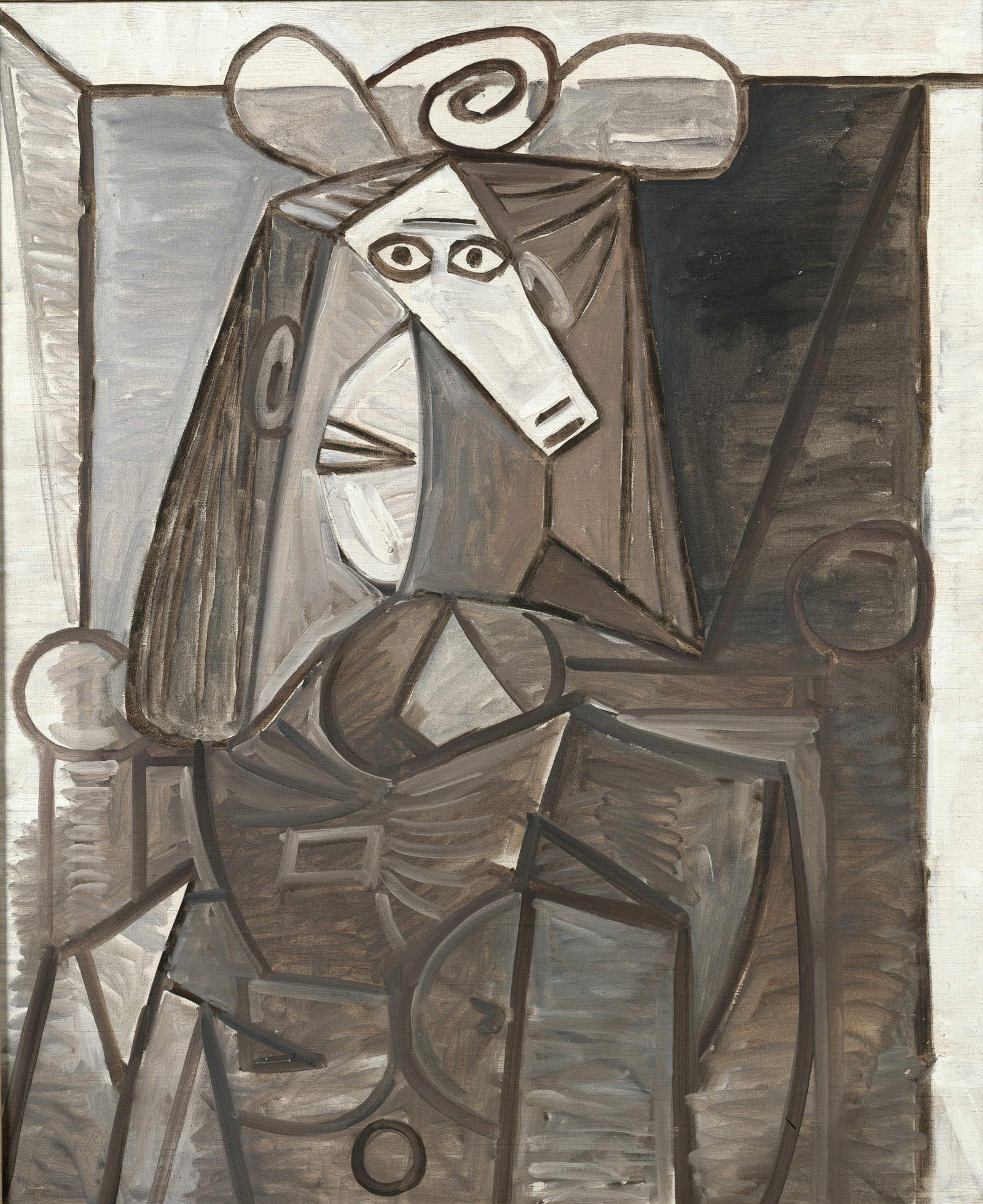 Pablo Picasso, Donan con cappello (25 novembre 1942; olio su tela, 73 x 60 cm; Lille, LaM – Lille Métropole Musée d'art moderne, d'art contemporain et d'art brut. Villeneuve d'Ascq © Studio Lourmel