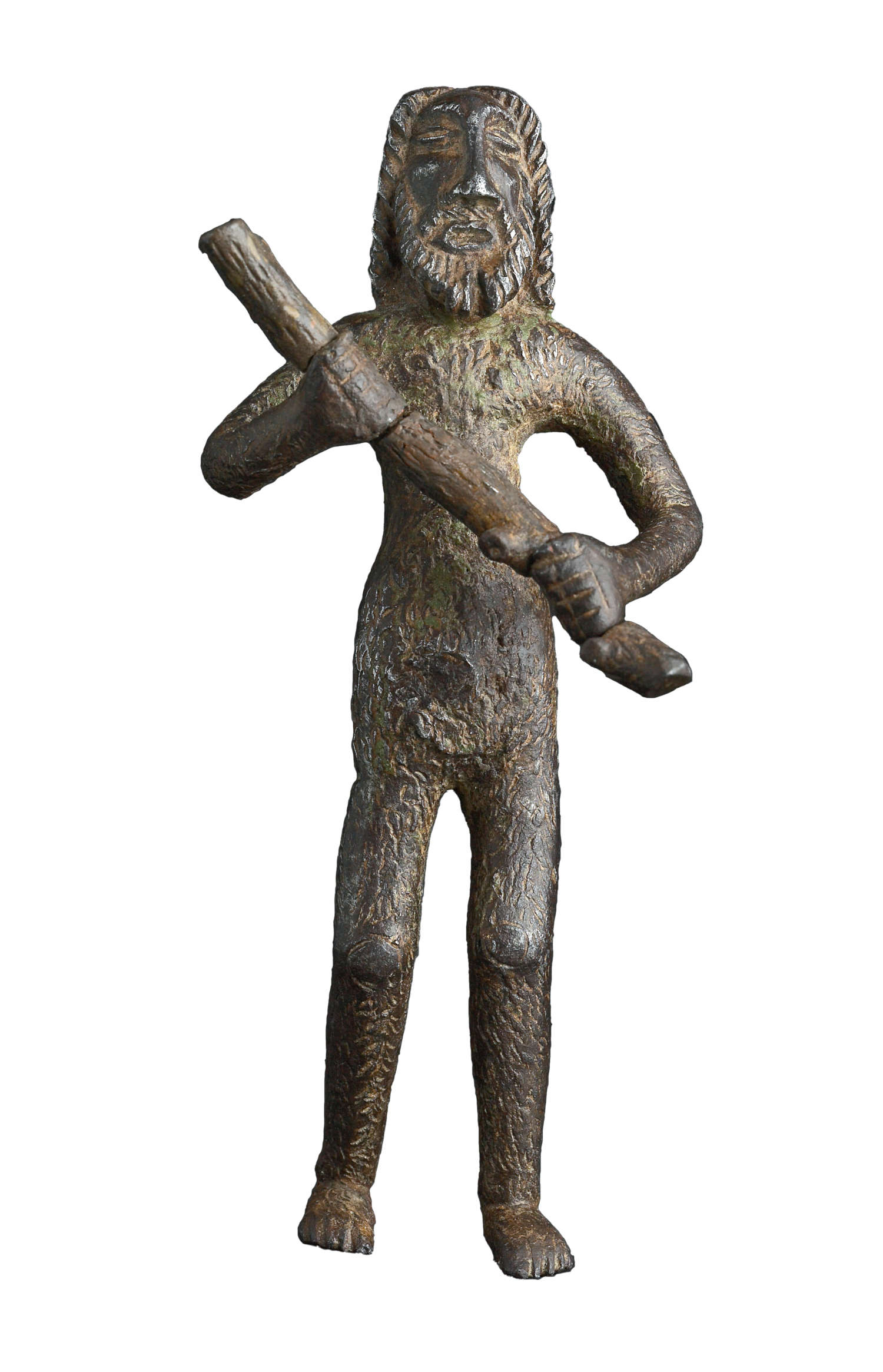 Uomo Selvaggio (Francia, secolo XV; Ferro forgiato, scolpito e inciso, con tracce di policromia, 13 x 6 x 4 cm)