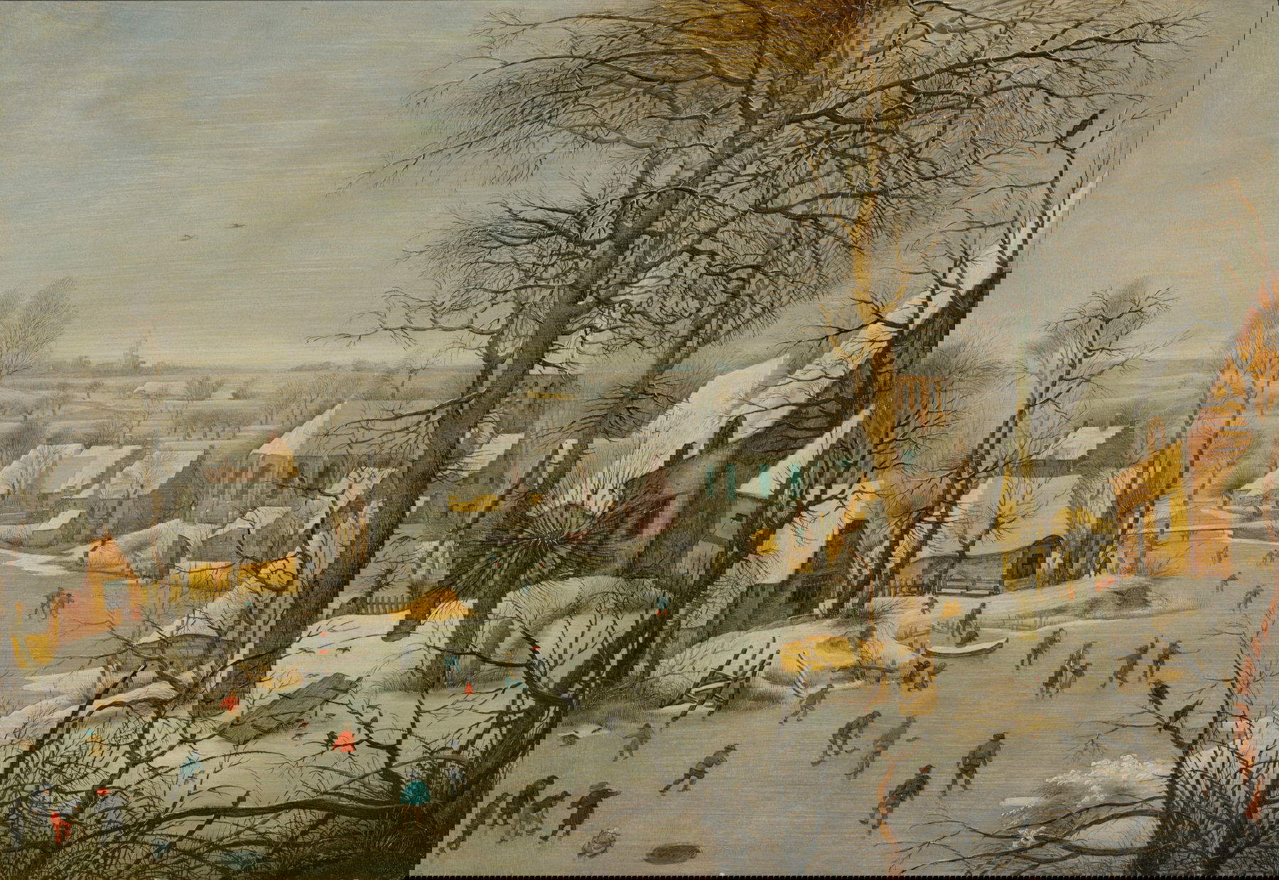 Pieter Brueghel der Jüngere, Die Vogelfalle (Öl auf Tafel, 56,2 x 38,6 cm; Privatsammlung)