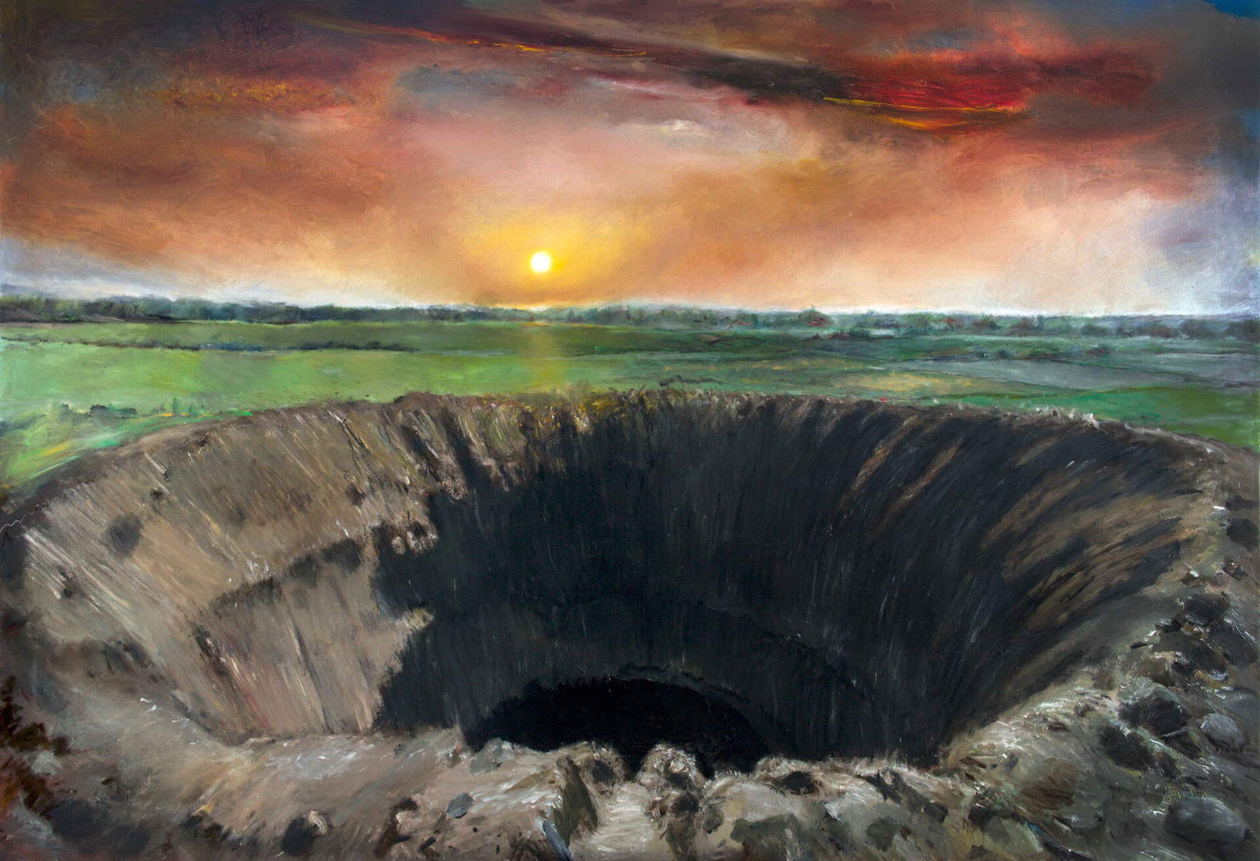 Pietro Geranzani, Anteguerra - wo alles zu Ende ist, (2024/2025; olio su tela, 170 x 170 cm)