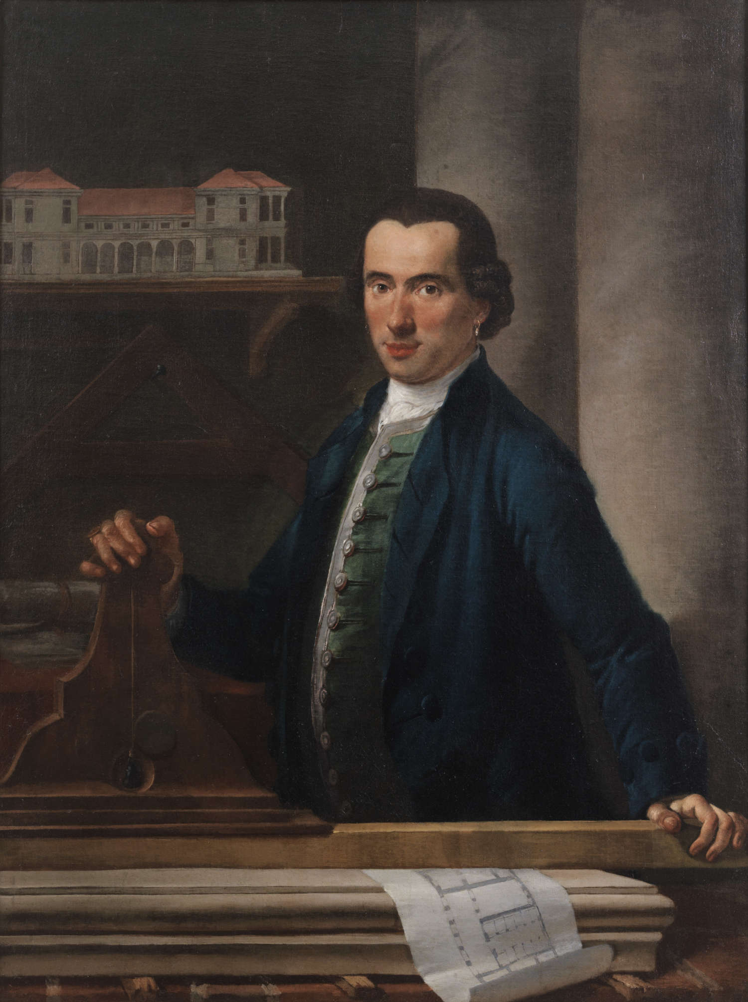 Venetian painter, Portrait of an Architect (Francesco Maria Preti?) (18th century; oil on canvas, 128.5 x 96.5 cm; Treviso, Musei Civici)