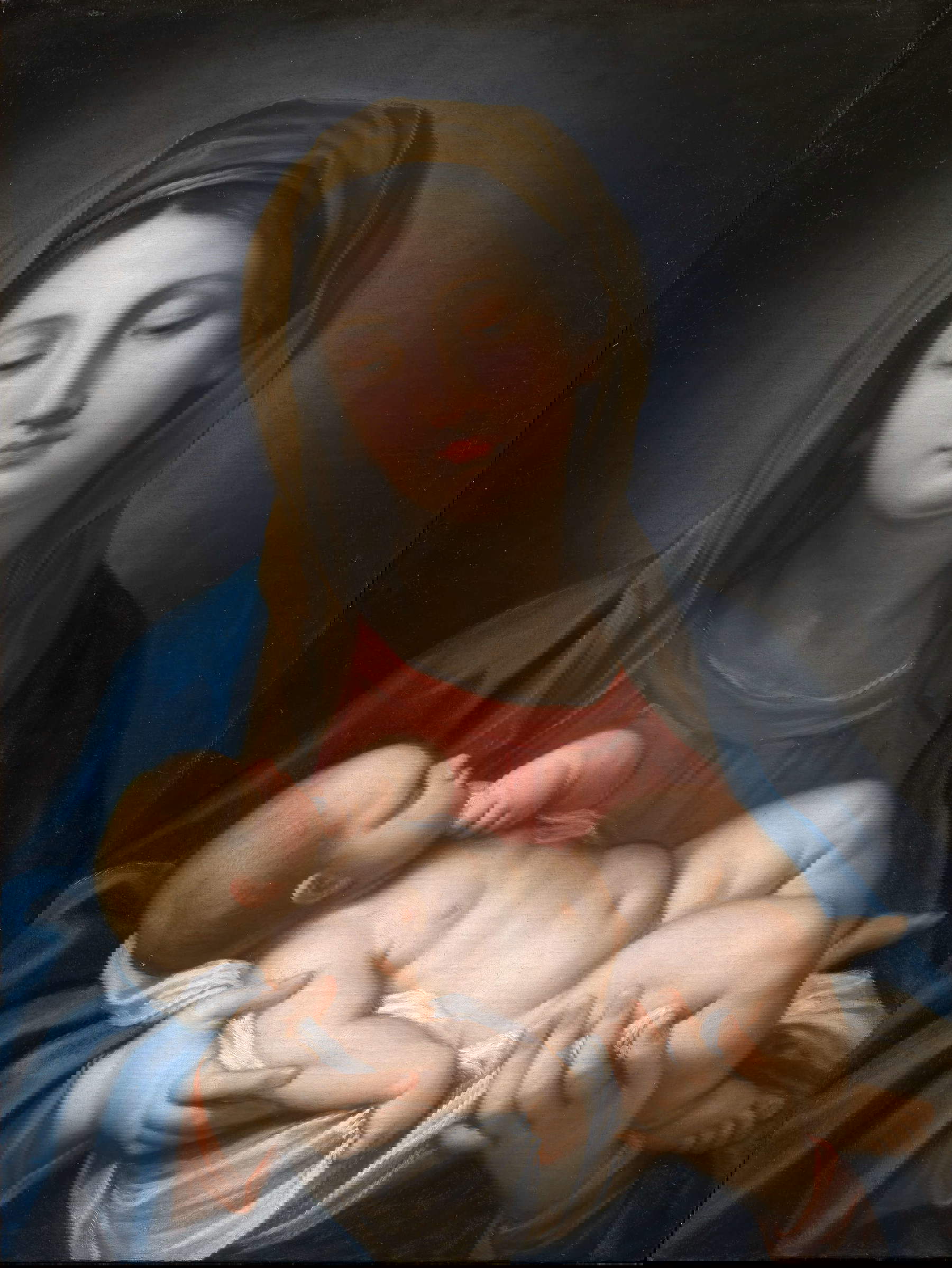 Placido Costanzi, Madonna col bambino (olio su tela, 64,7x48,8 cm, Iscrizione sul verso: Placido Costanzi [&hellip;] anno 1744)