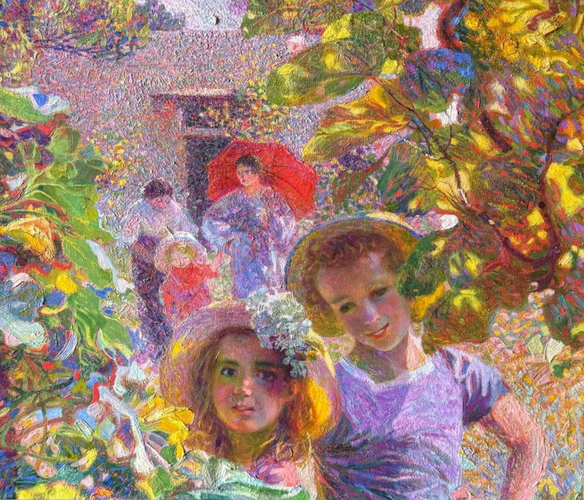 Plinio Nomellini, Bambini in giardino (1913; Collezione privata)