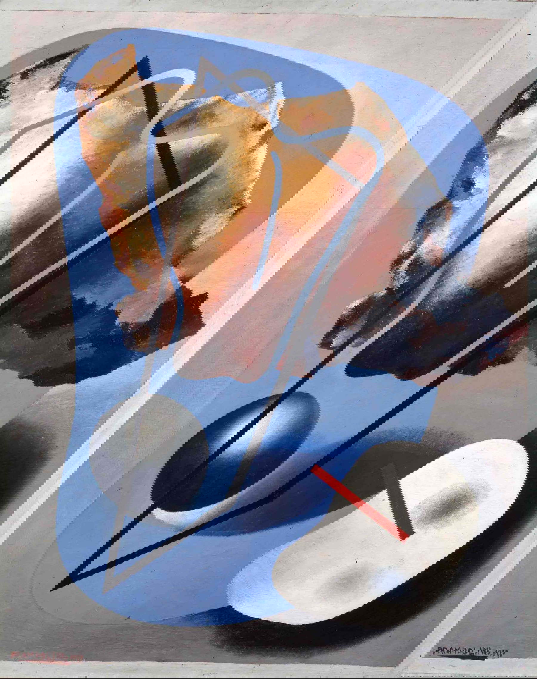 Enrico Prampolini, Forme forze nello spazio (1932; olio su tavola, 100 x 80 cm; Lugano, Collezione Giancarlo e Danna Olgiati)