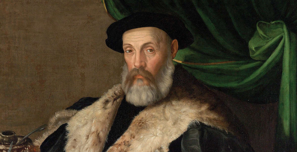 Constraint on Prospero Fontana's painting: portrait of elderly gentleman remains in Italy