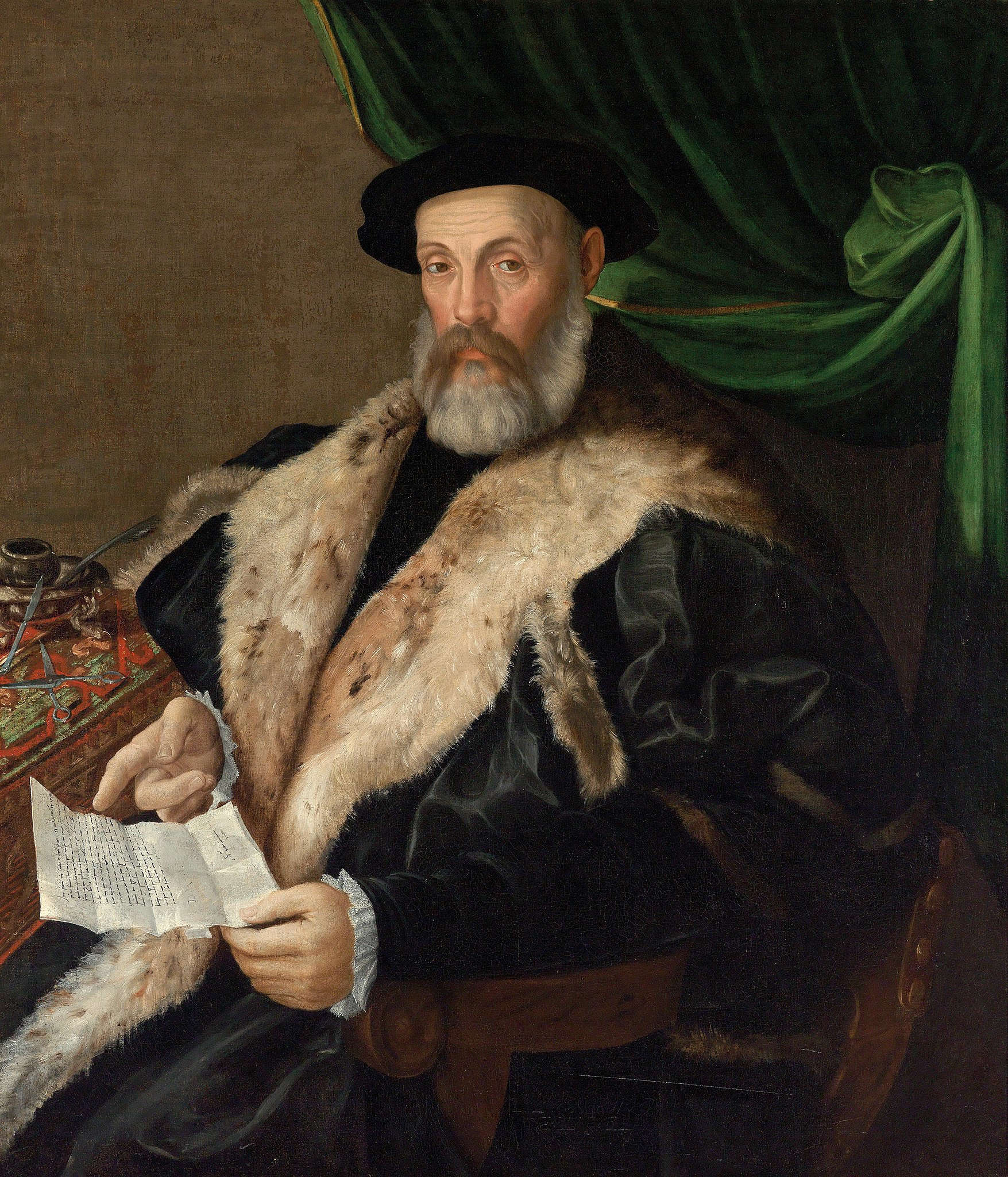 Próspero Fontana, Retrato de un anciano con abrigo y cuello de piel (1575-1579; óleo sobre lienzo, 113 x 97 cm; colección particular) Próspero Fontana, Retrato de un anciano con abrigo y cuello de piel (1575-1579; óleo sobre lienzo, 113 x 97 cm; colección particular)