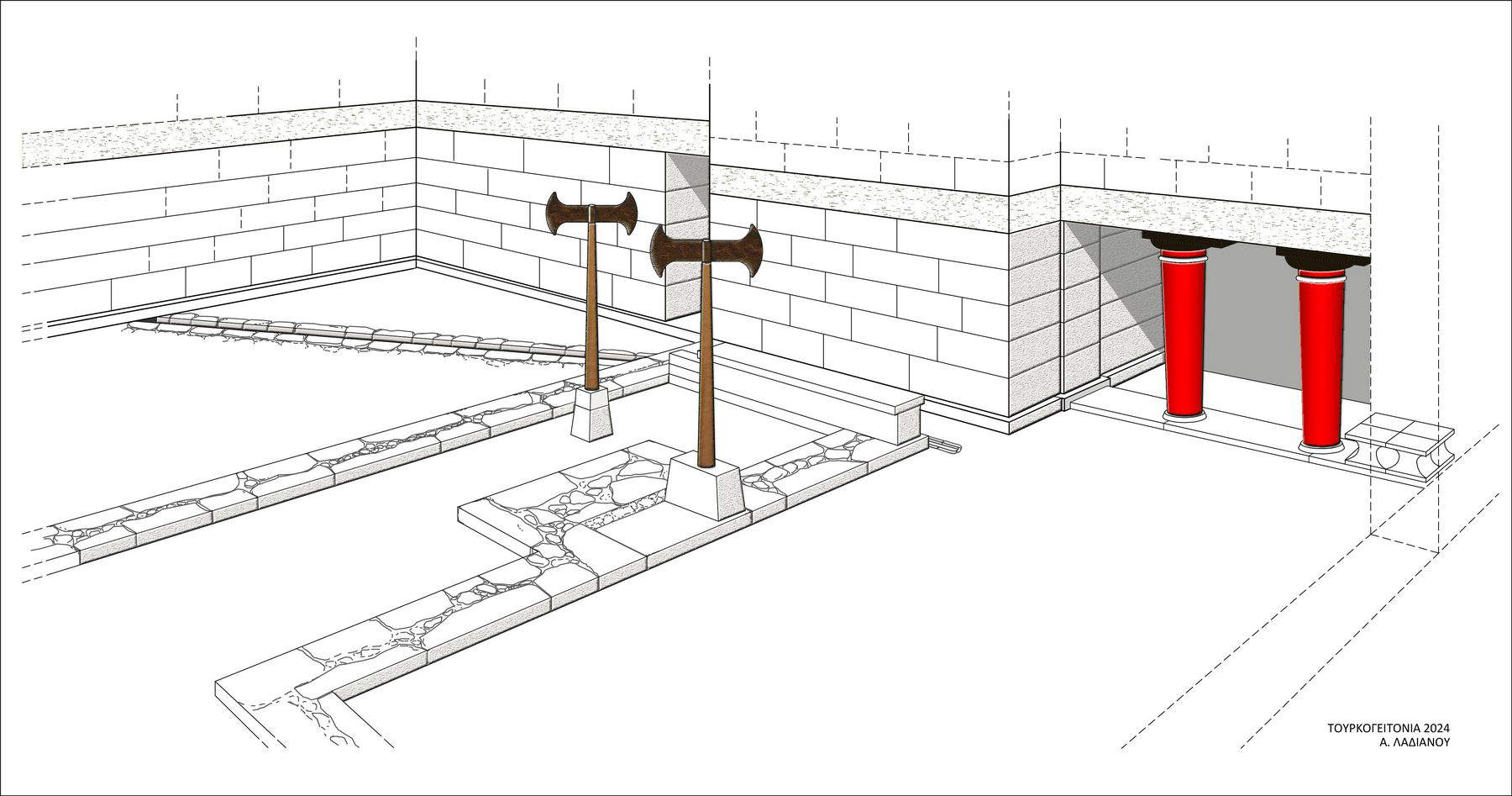 Representación de la Puerta Sagrada del Palacio de Archanes. Foto: Ministerio de Cultura