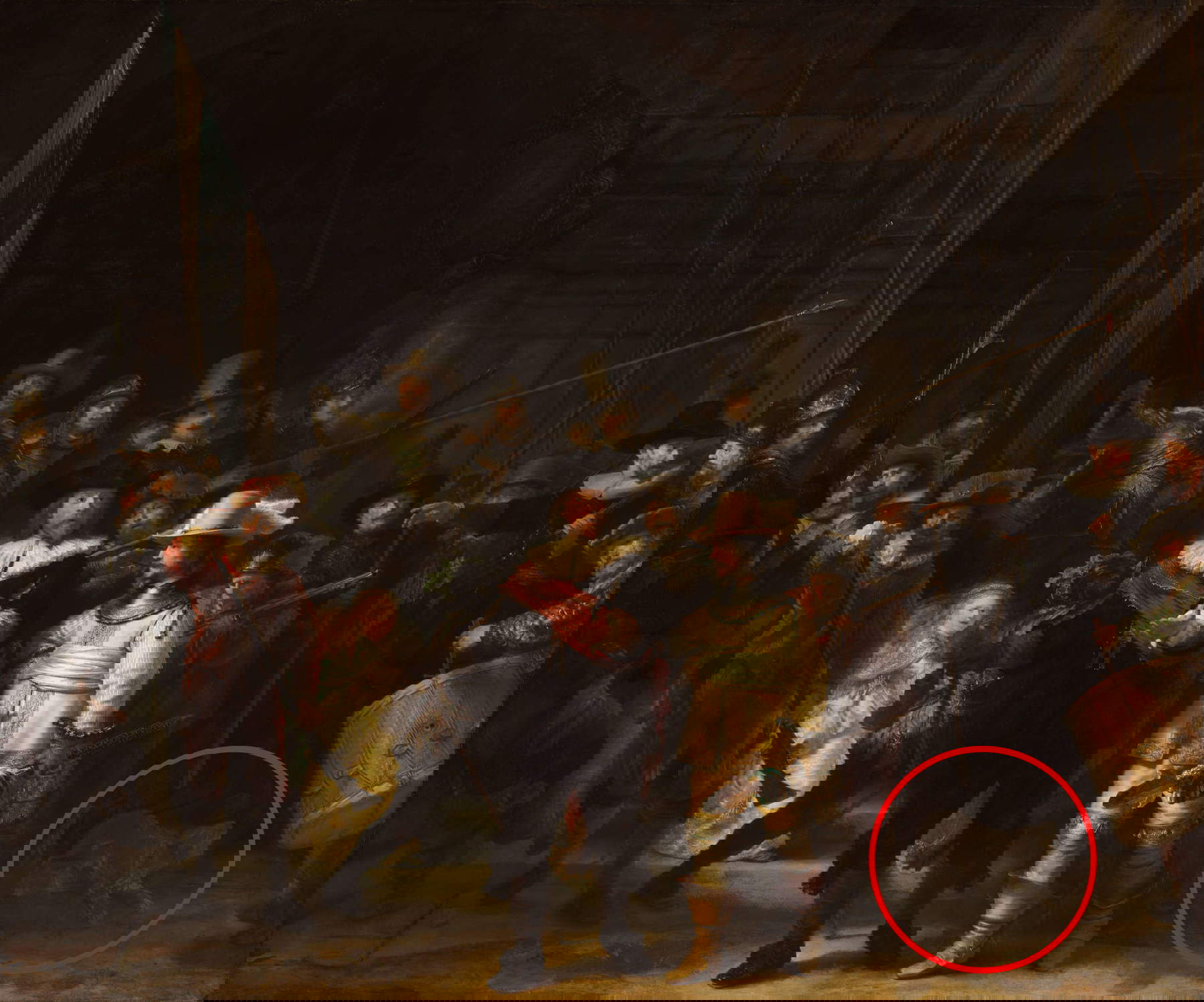 La posizione del cane nel dipinto