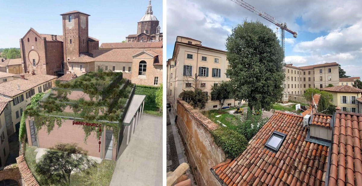 After Florence's cube, Pavia's ziqqurat: a gymnasium on the garden of an 18th-century palace