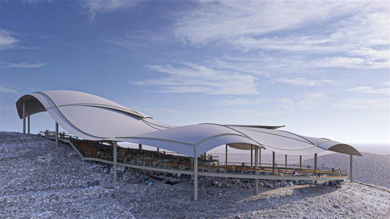 El proyecto de techado que protegerá Karahantepe. Fotografía cedida por el Ministerio de Cultura y Turismo de la República de Turquía.