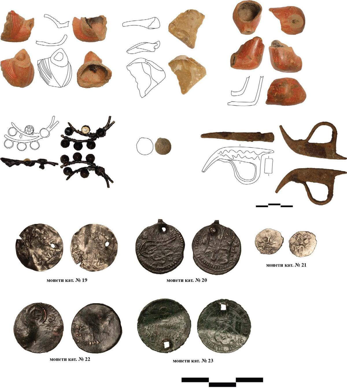 Reperti e monete del periodo ottomano e del Principato di Bulgaria.