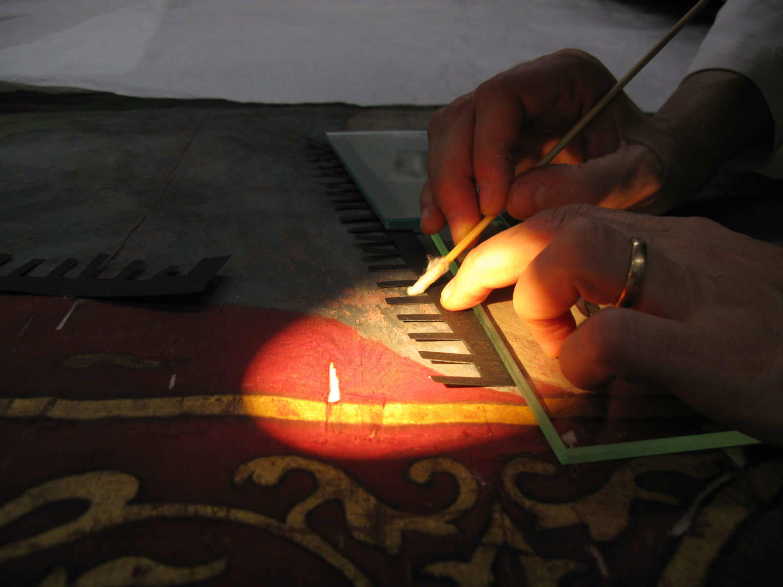 Test de nettoyage de pellicule picturale