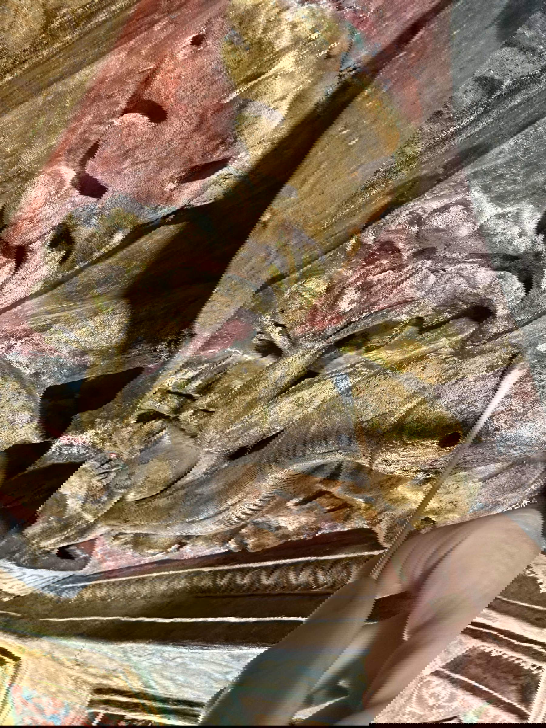 Dettaglio della salamandra, soffitto della Camera di Amore e Psiche, Giulio Romano, Palazzo Te: operazioni di pulitura delle finiture in foglia d’oro del modellato in stucco © Fondazione Palazzo Te Dettaglio della salamandra, soffitto della Camera di Amore e Psiche, Giulio Romano, Palazzo Te: operazioni di pulitura delle finiture in foglia d’oro del modellato in stucco © Fondazione Palazzo Te